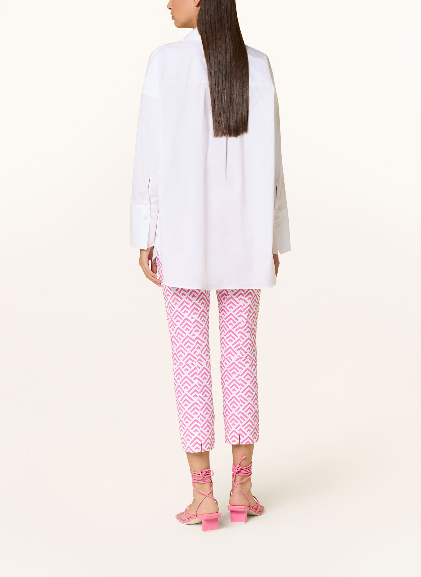 RAFFAELLO ROSSI 7/8 pants: WHITE / PINK