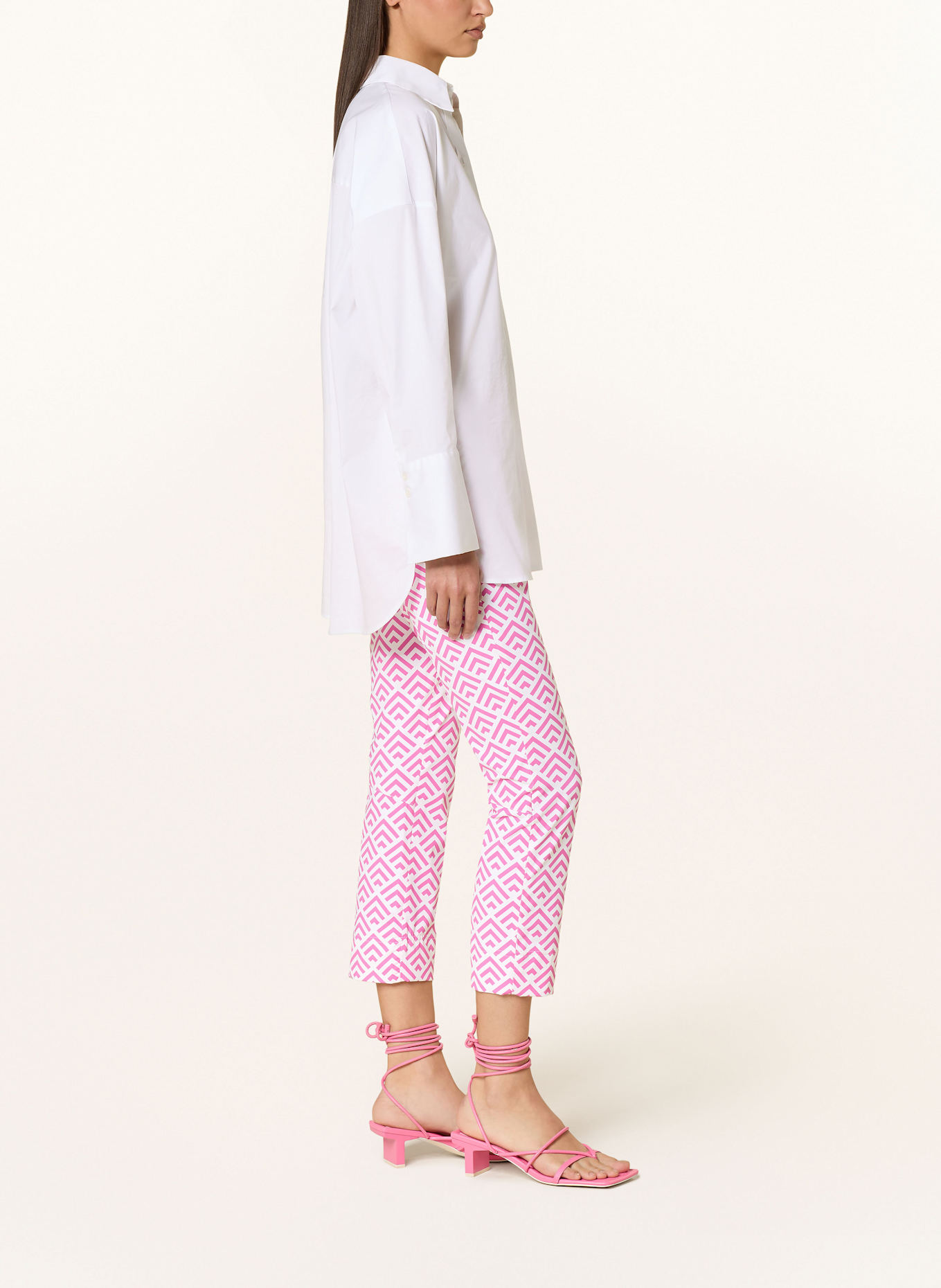 RAFFAELLO ROSSI 7/8 pants: WHITE / PINK