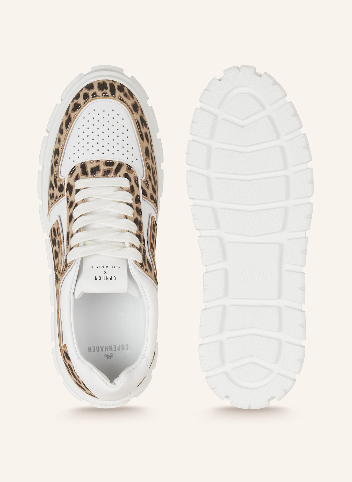 OH APRIL Sneaker CPH332 x OH APRIL: WEISS / BEIGE / DUNKELBRAUN