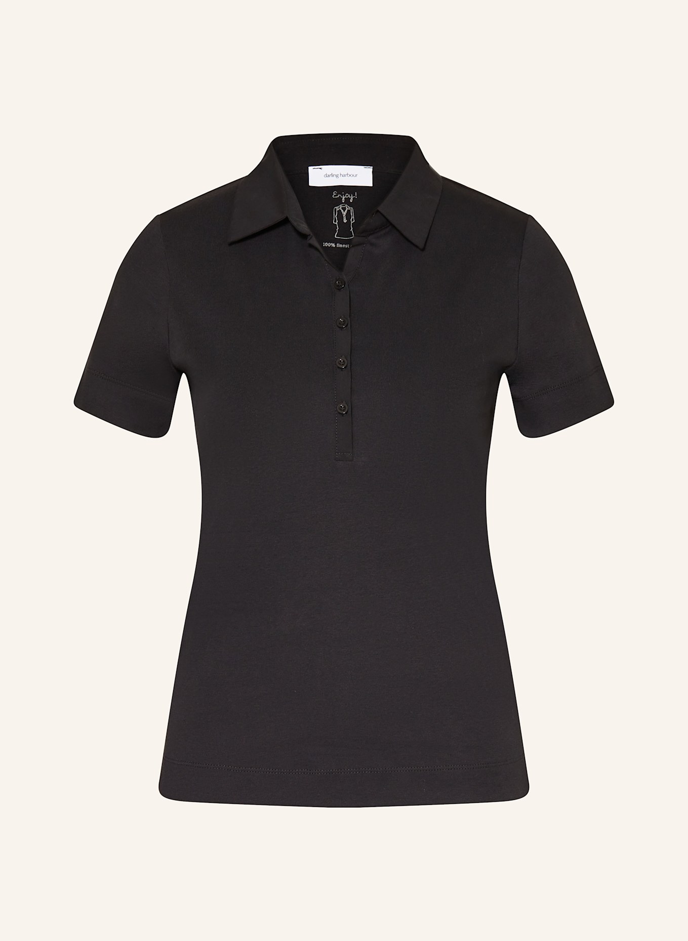 darling harbour Jersey-Poloshirt: SCHWARZ