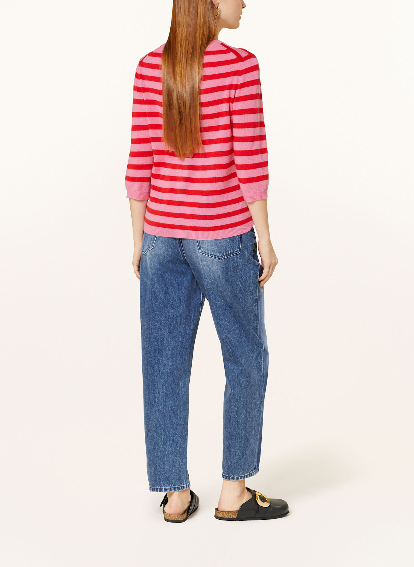 darling harbour Cashmere-Pullover mit 3/4-Arm: PINK / ROT