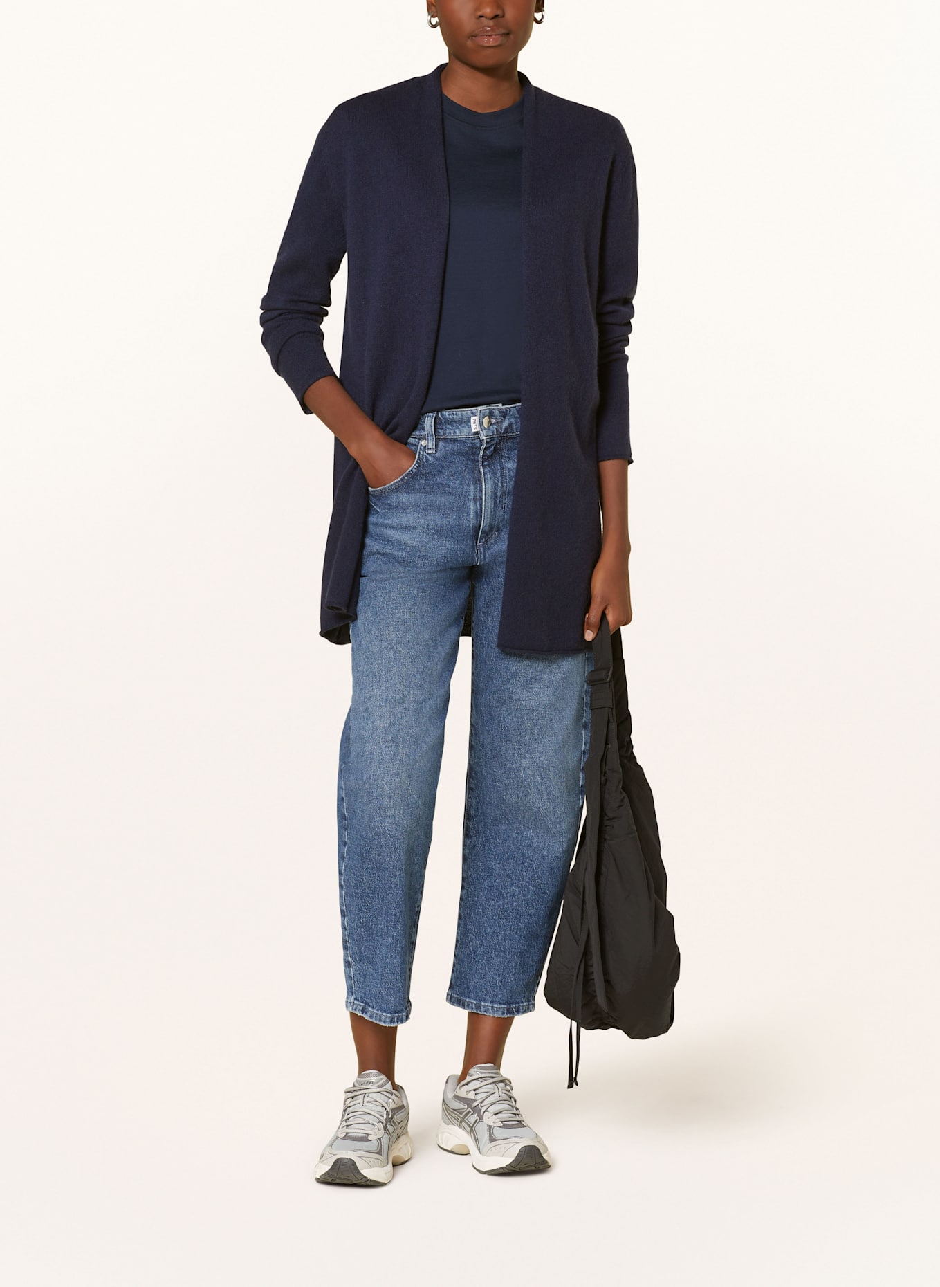 darling harbour Knit cardigan made of cashmere: DARK BLUE