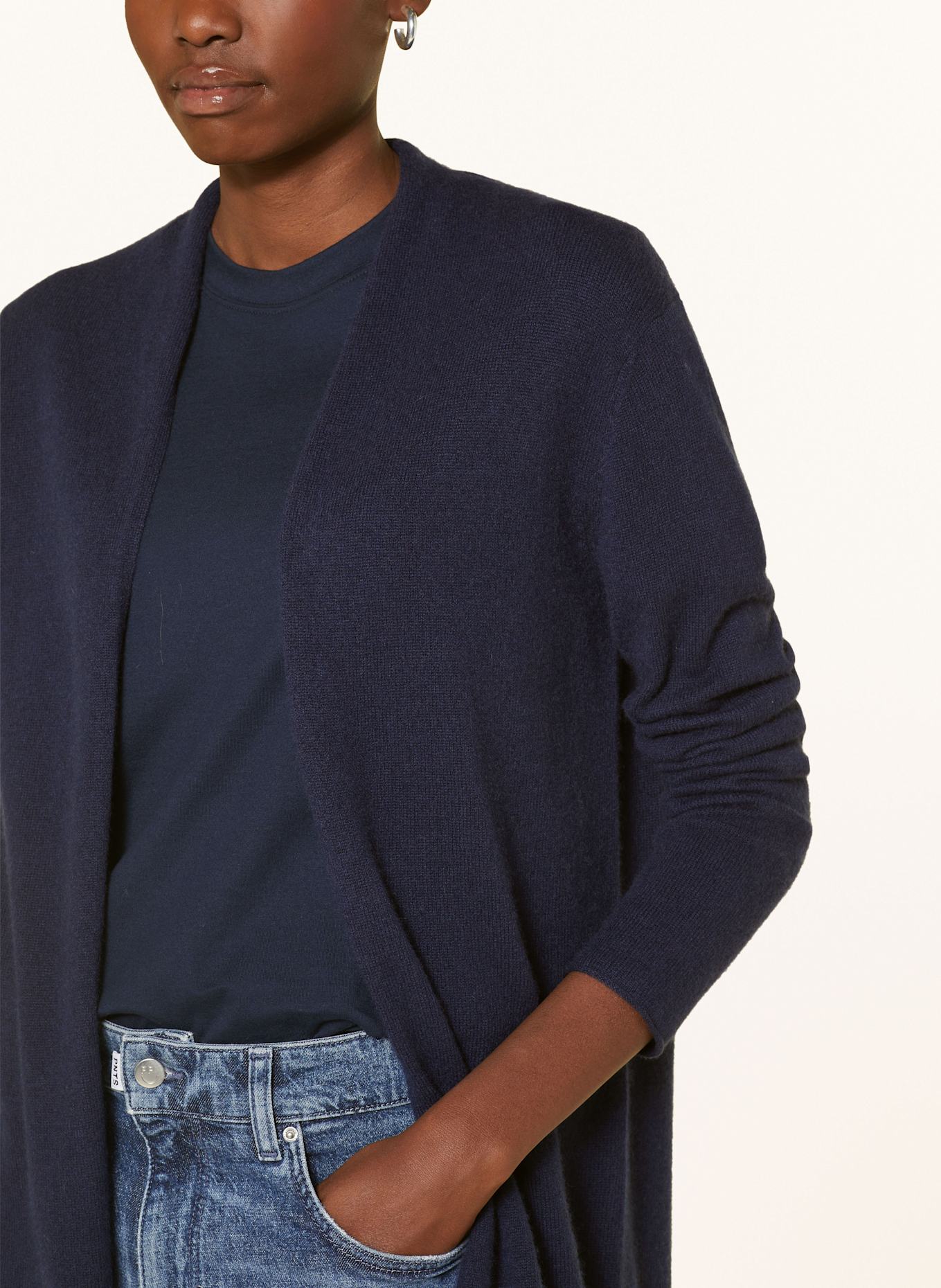 darling harbour Knit cardigan made of cashmere: DARK BLUE