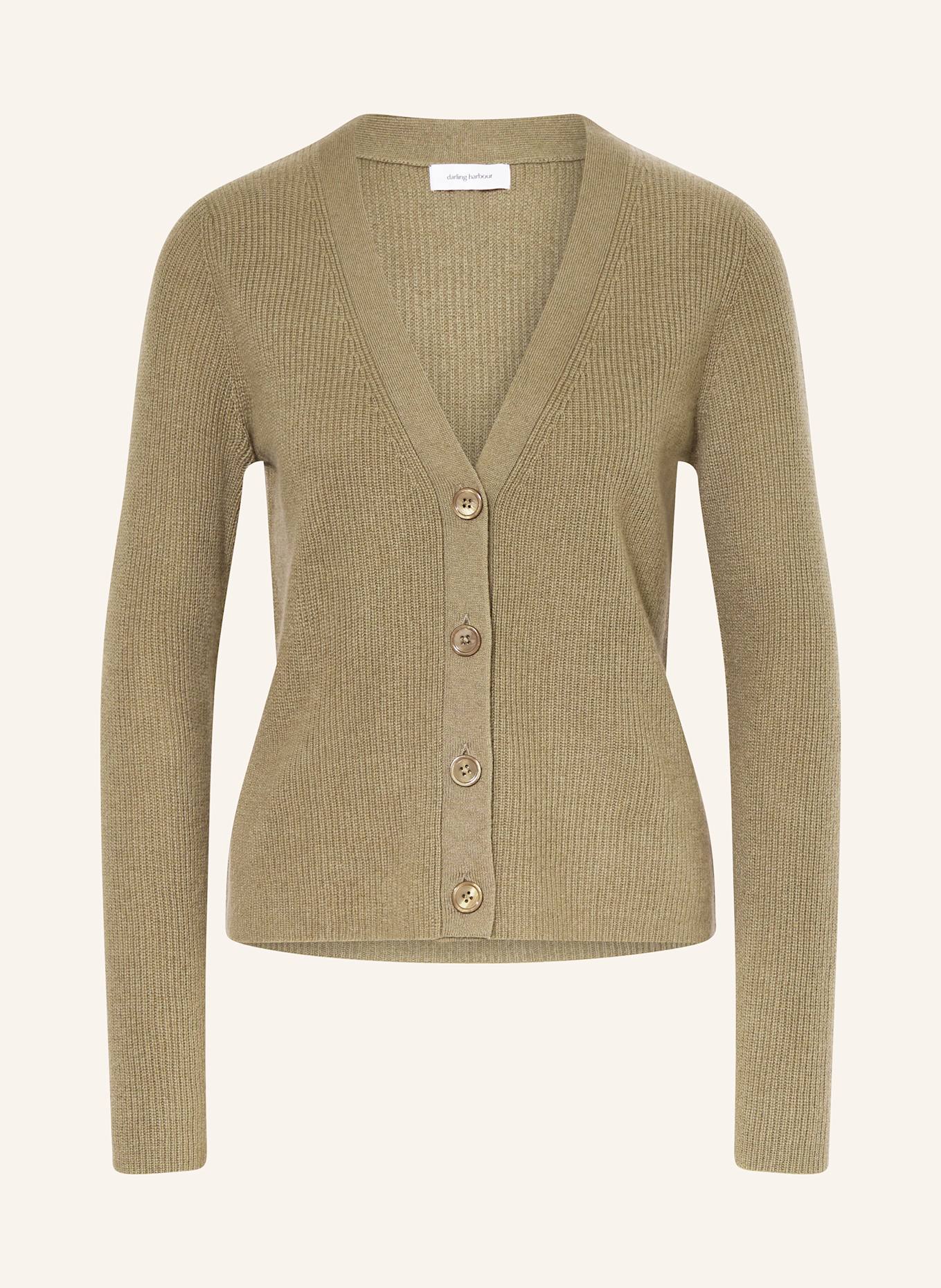 darling harbour Strickjacke aus Cashmere: OLIVE