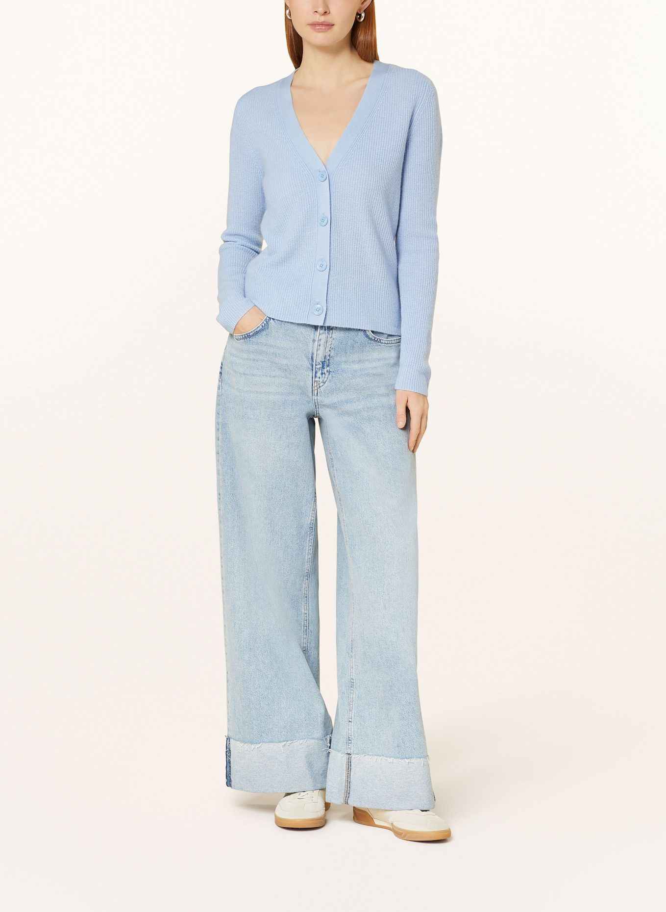 darling harbour Strickjacke aus Cashmere: HIMMELBLAU