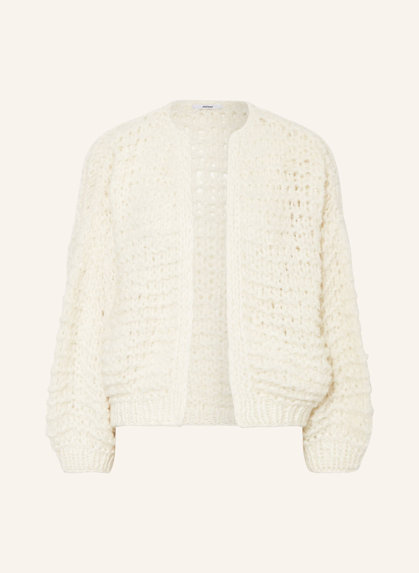 White chunky knit cardigan top