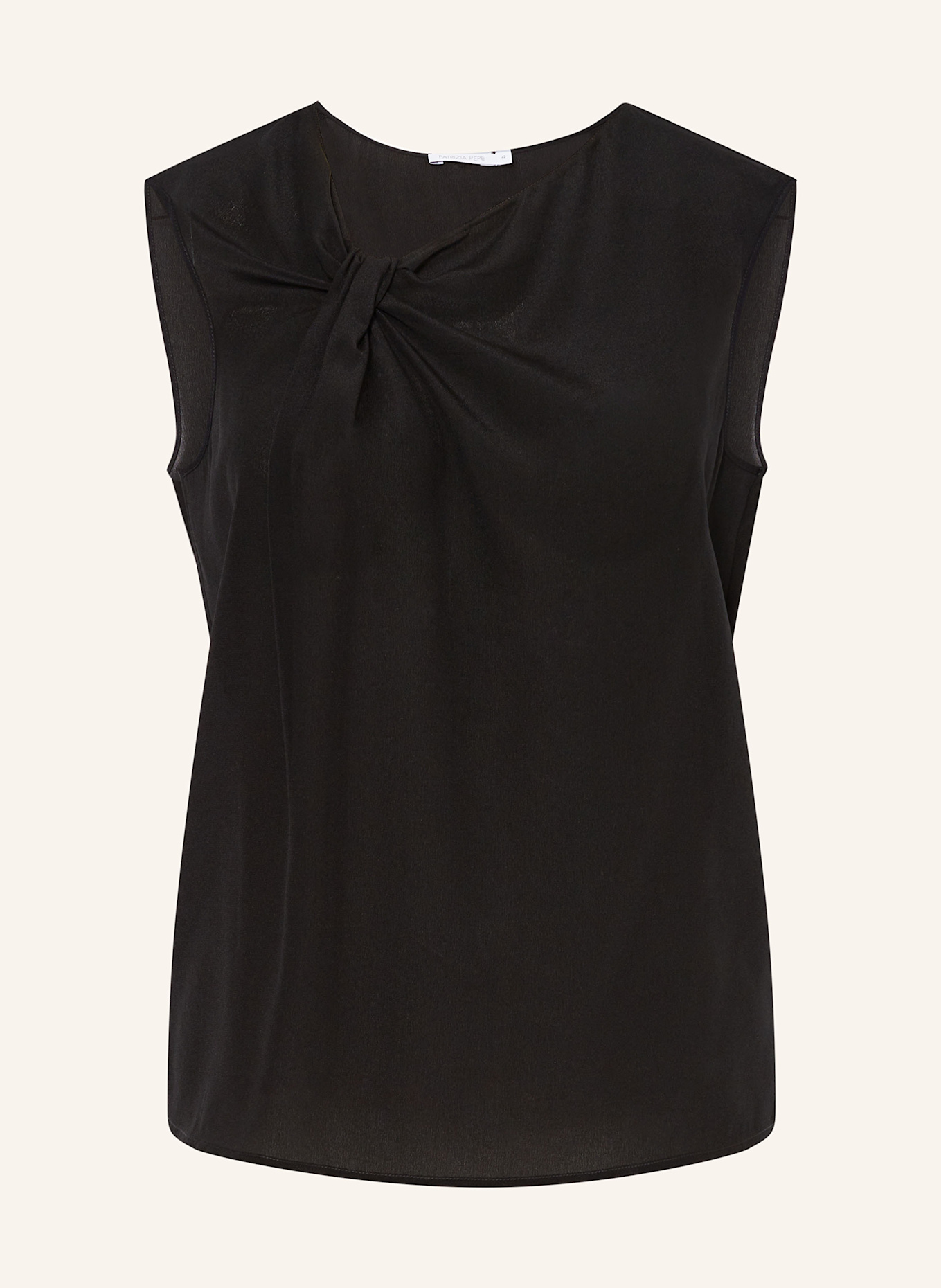 PATRIZIA PEPE Bluzka bez rękawów z jedwabiu: CZARNY