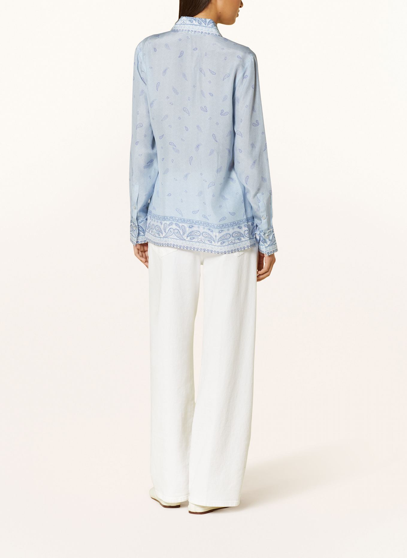 van Laack Hemdbluse VL-CELLISA-PX aus Seide: HELLBLAU / BLAU