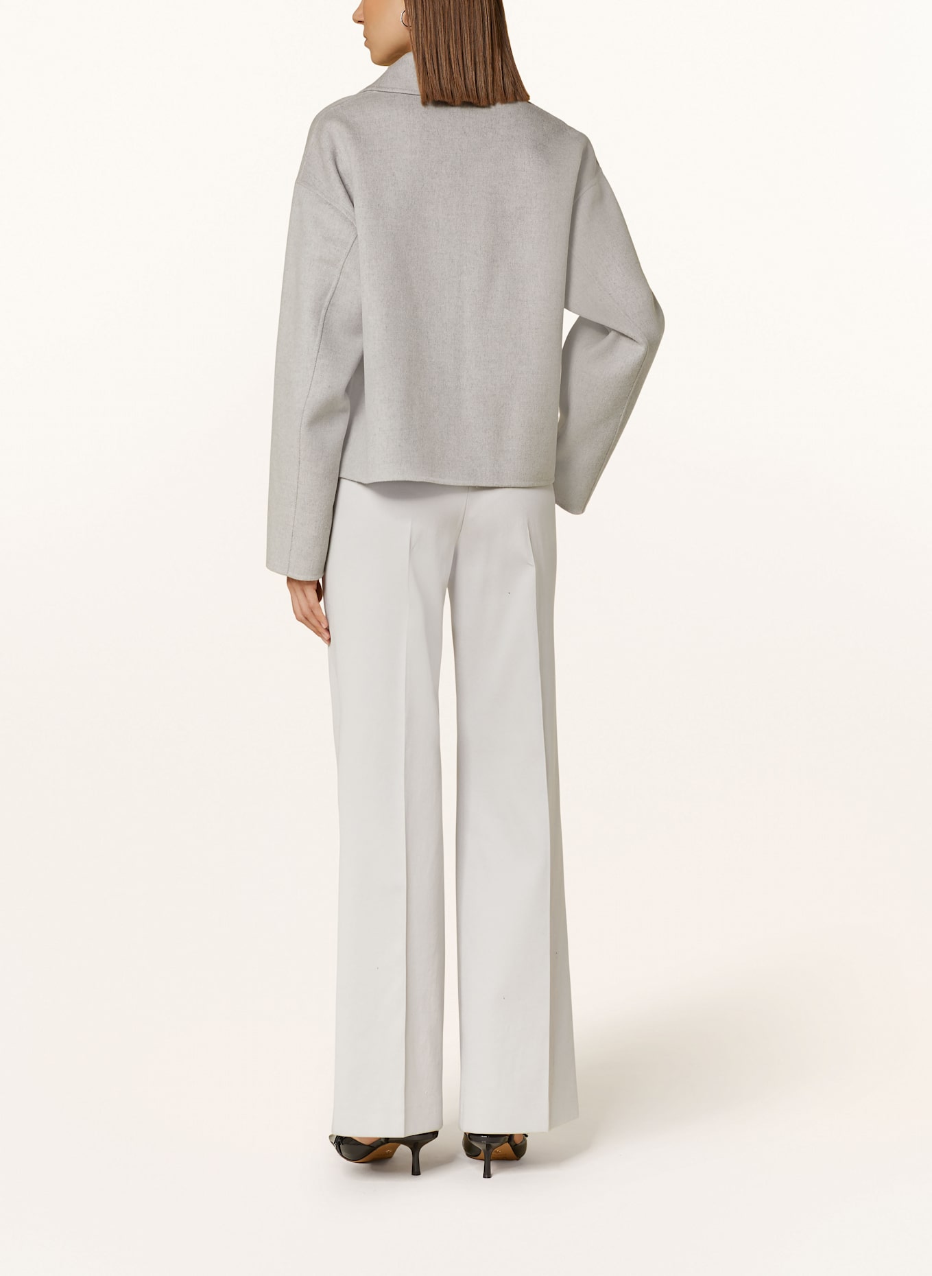 windsor. Wide leg Messenger trousers: LIGHT GRAY