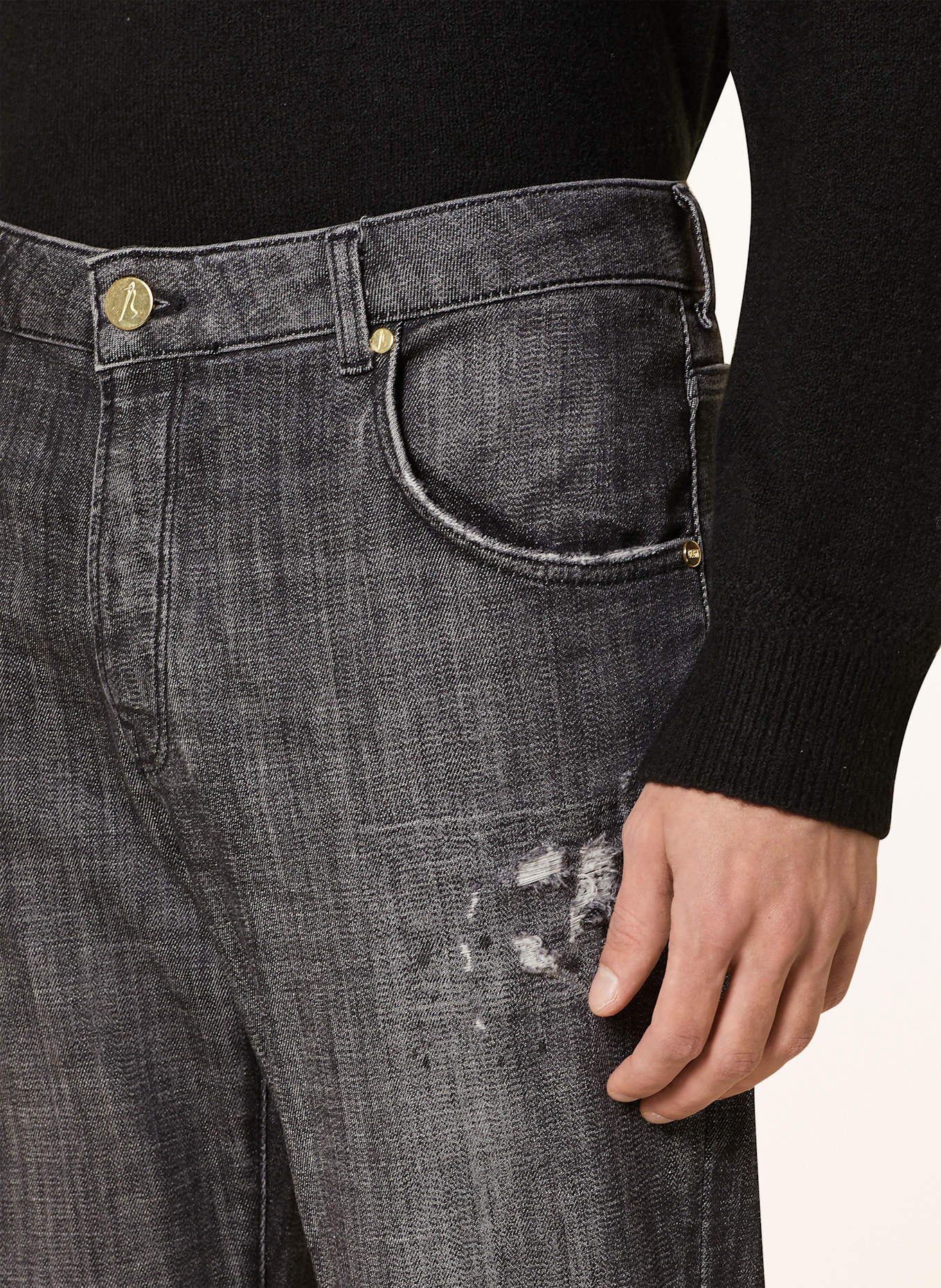 GOLDGARN DENIM Jeans NECKARAU Twisted Cropped Fit: 1110 vintageblack