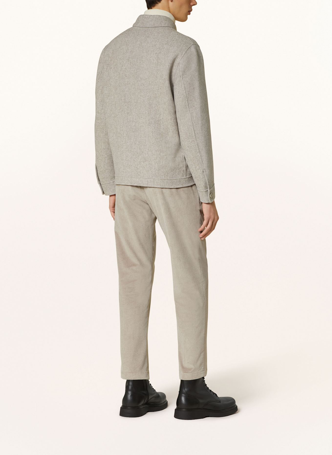 DRYKORN Overjacket RIKKA: TAUPE / CREME