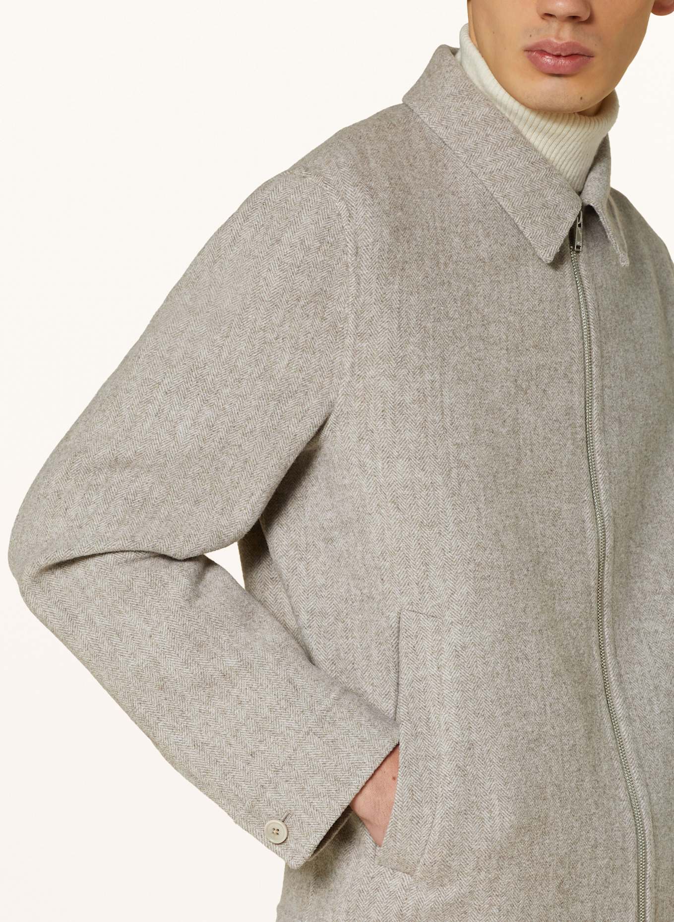 DRYKORN Overjacket RIKKA: TAUPE / CREME