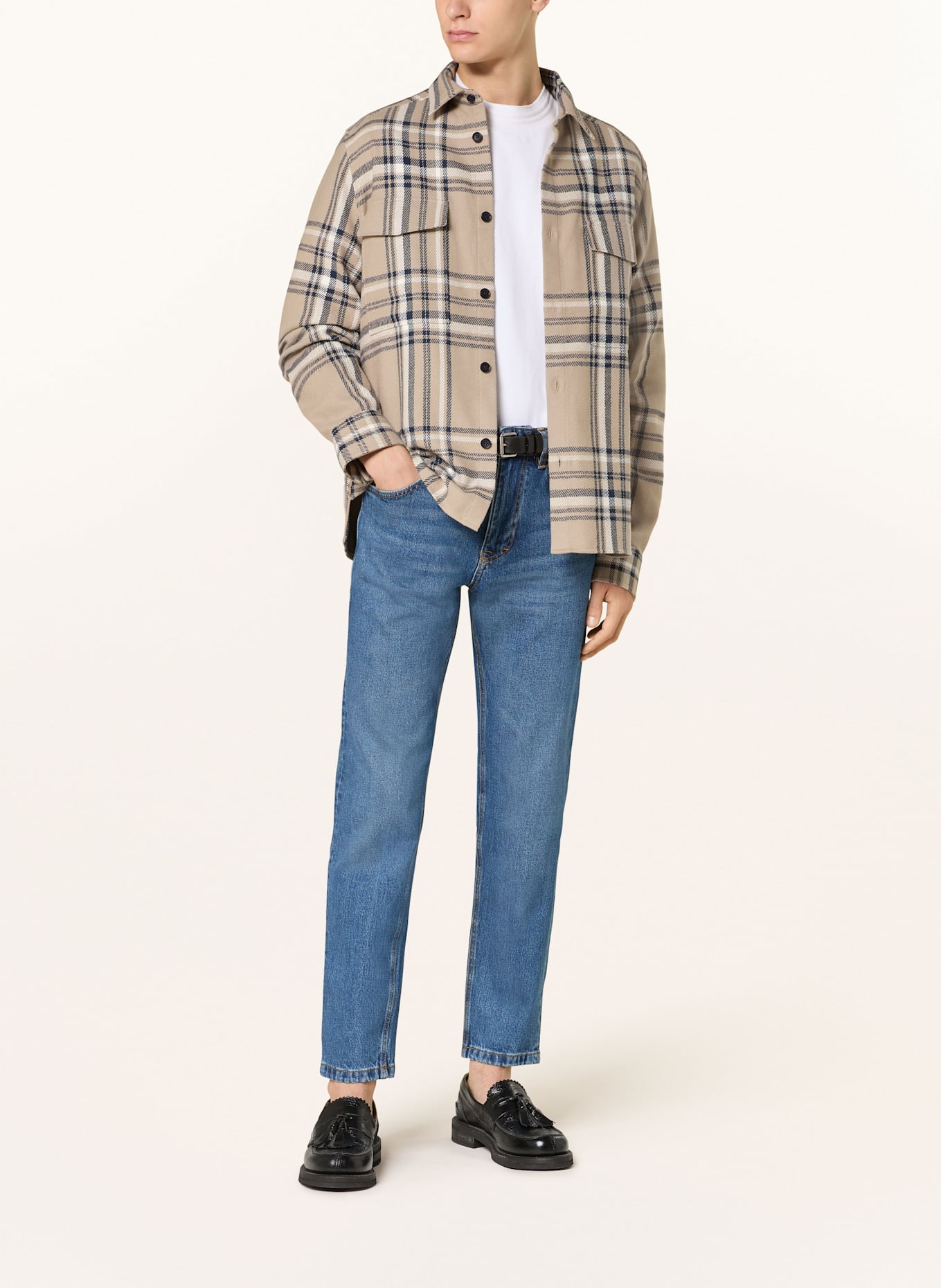 DRYKORN Overjacket GUNRAY: HELLBRAUN/ DUNKELBLAU/ WEISS