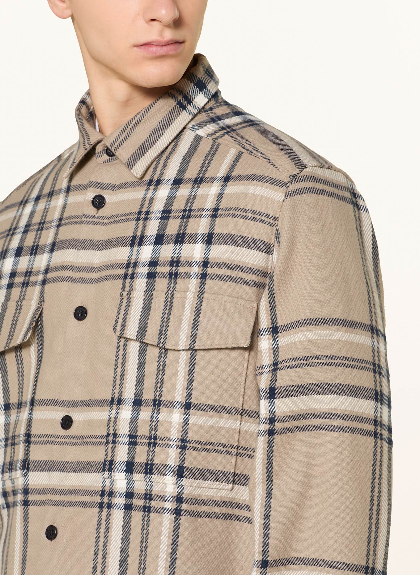 DRYKORN Overjacket GUNRAY: HELLBRAUN/ DUNKELBLAU/ WEISS