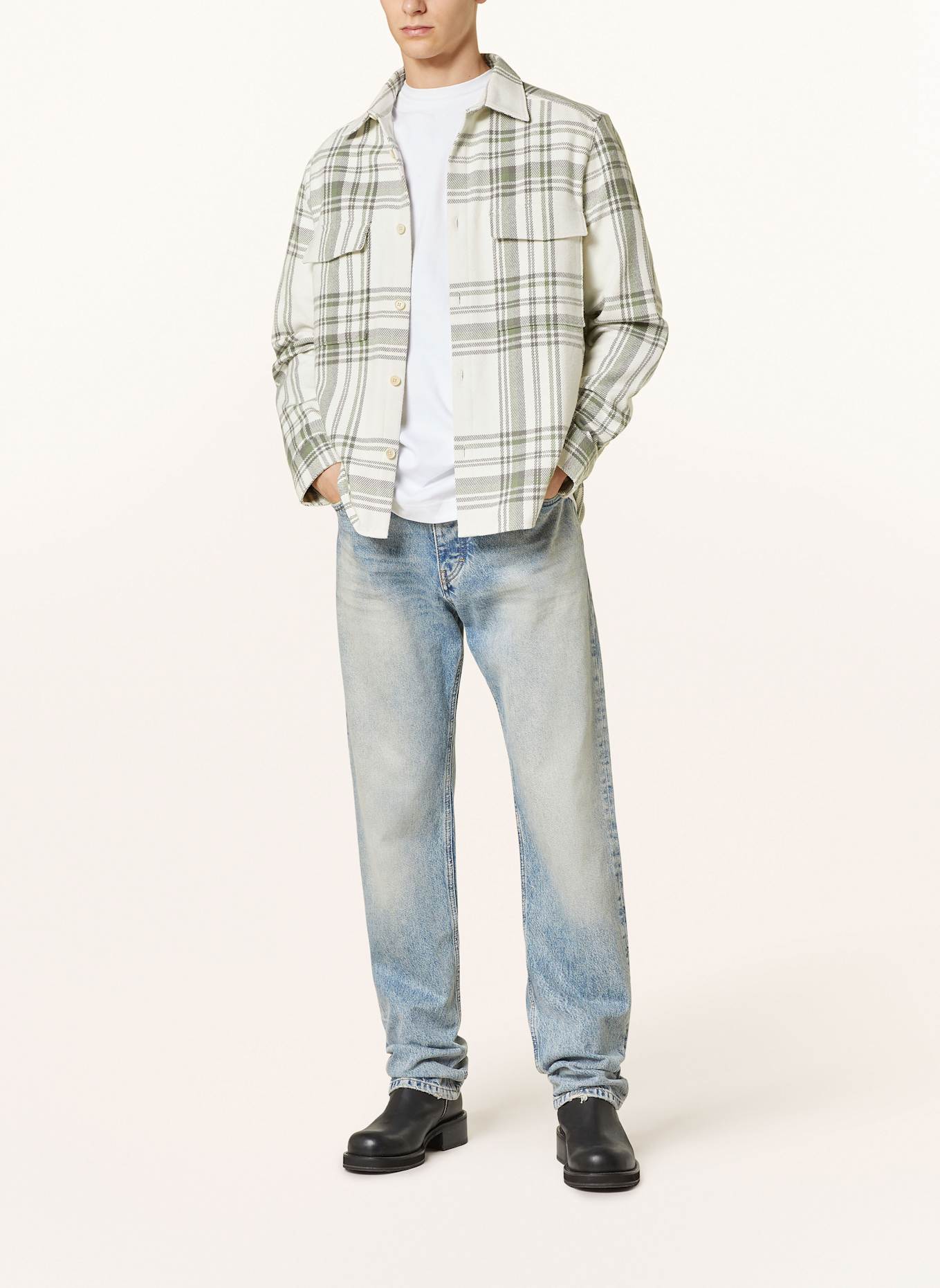 DRYKORN Overjacket GUNRAY: GRÜN/ GRAU/ WEISS
