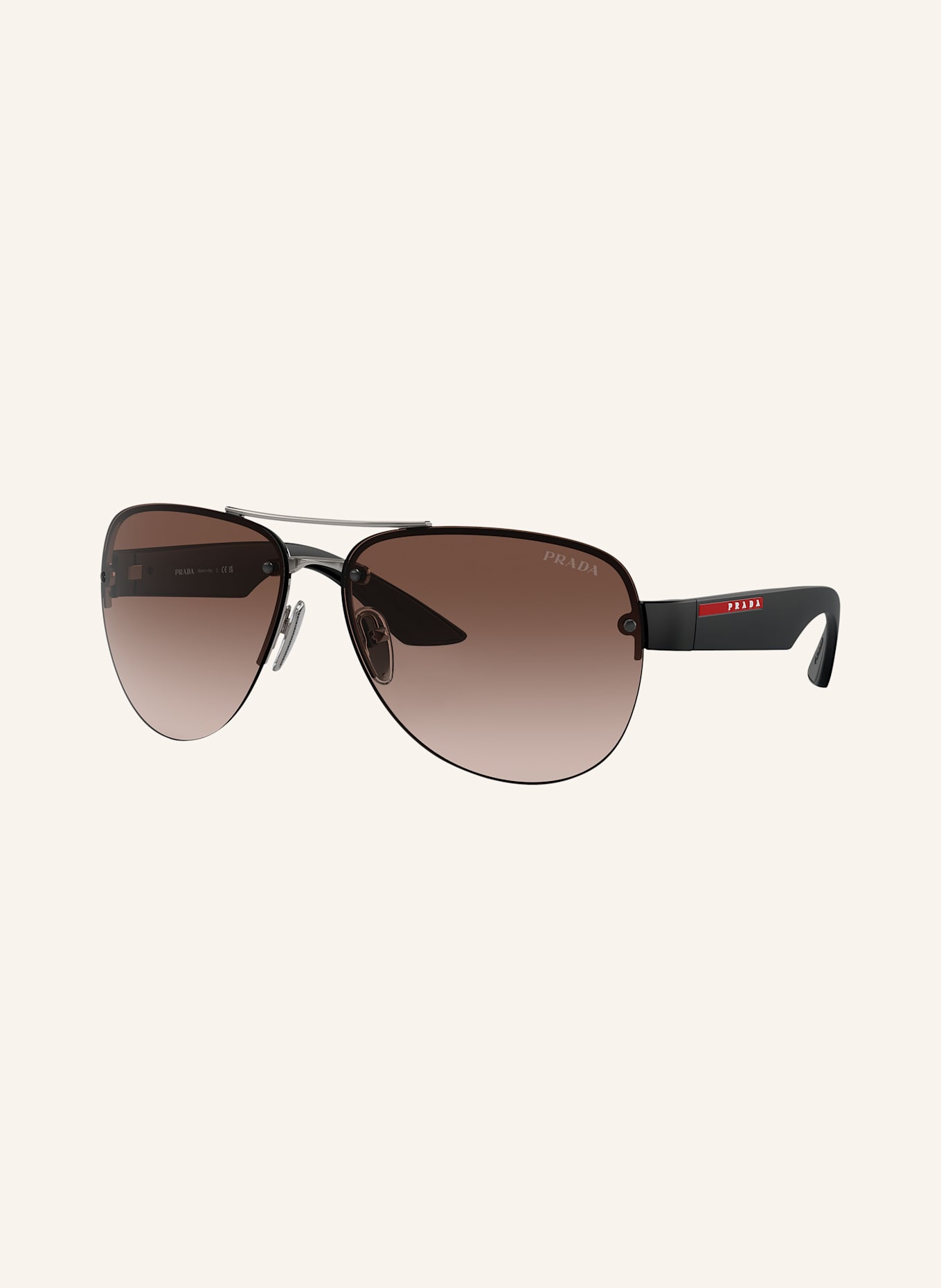 PRADA LINEA ROSSA Sonnenbrille PS 55YS, Farbe: 5AV02P - SCHWARZ/ BRAUN VERLAUF (Bild 1)