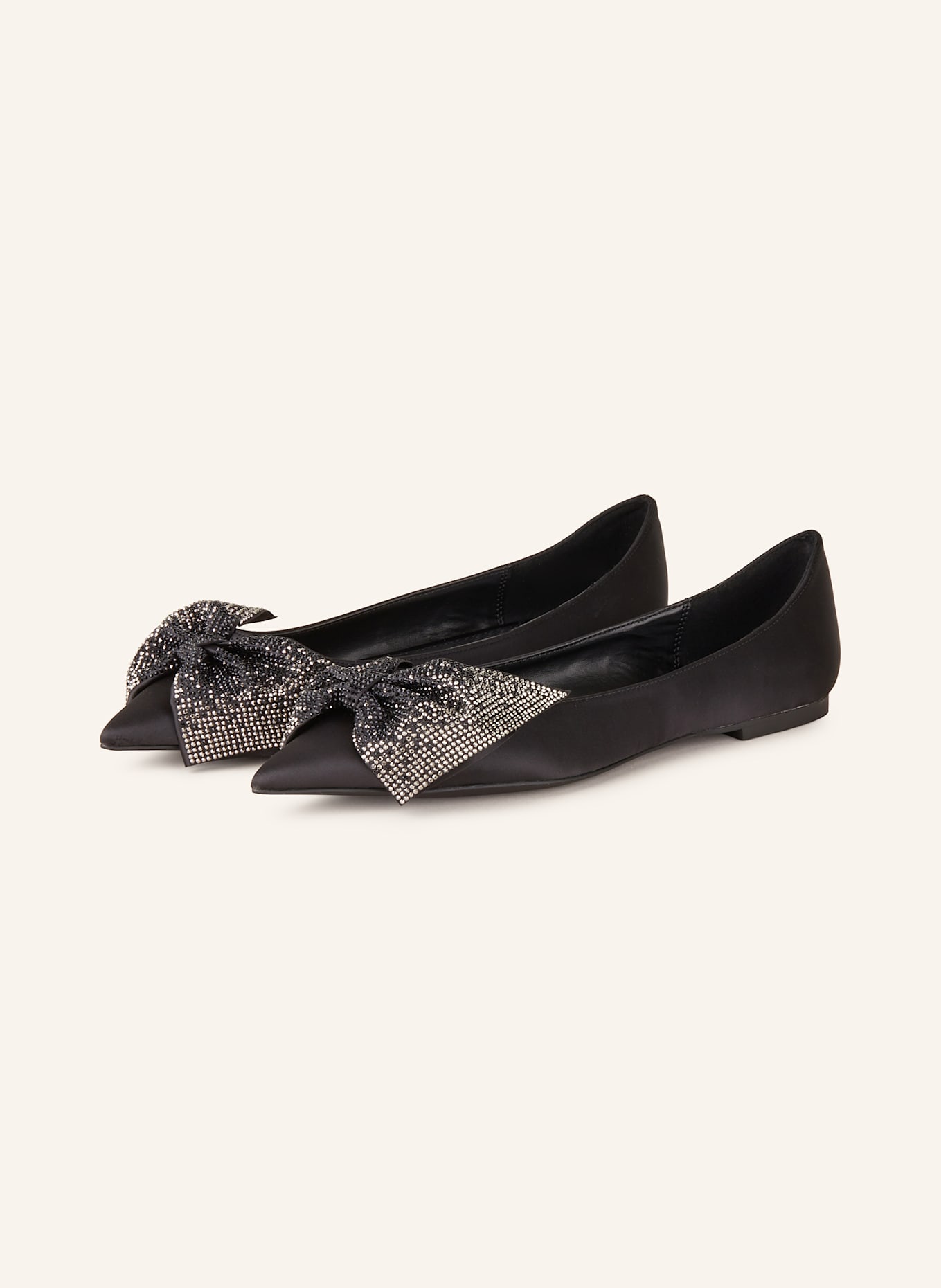 STEVE MADDEN MAGI ballet flats with decorative gems: BLACK