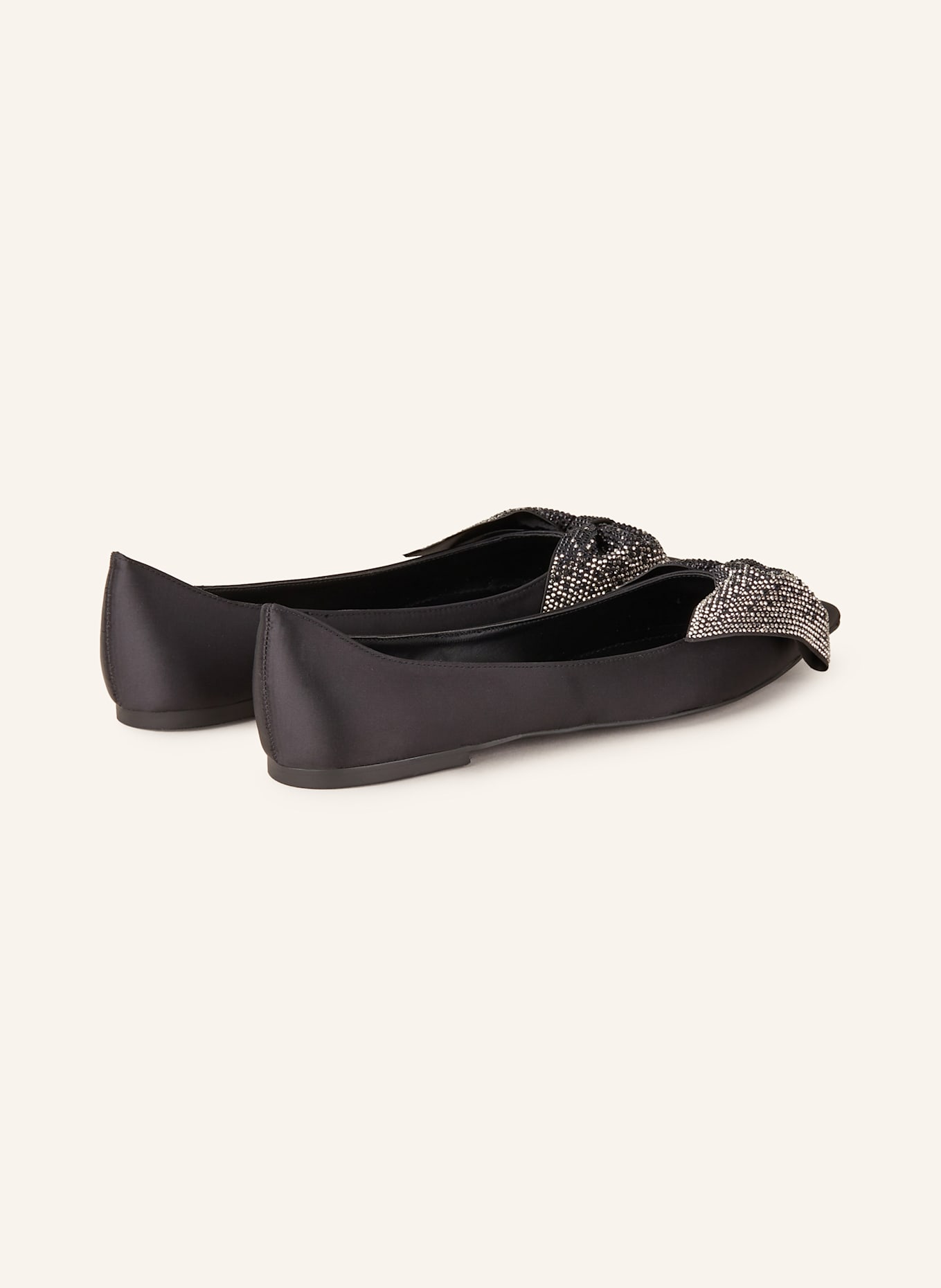 STEVE MADDEN MAGI ballet flats with decorative gems: BLACK