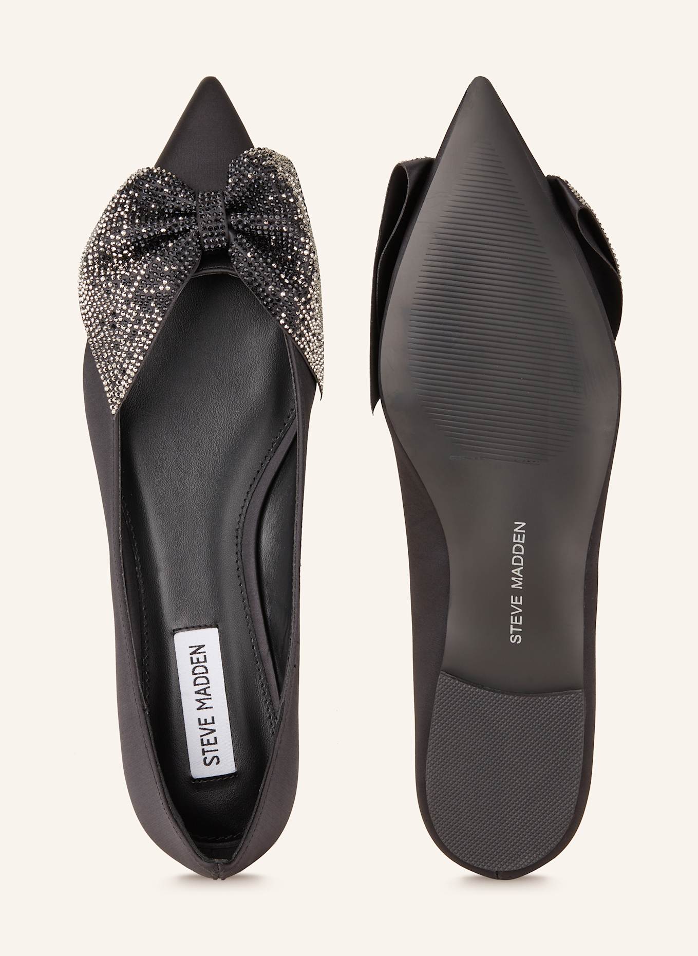 STEVE MADDEN MAGI ballet flats with decorative gems: BLACK