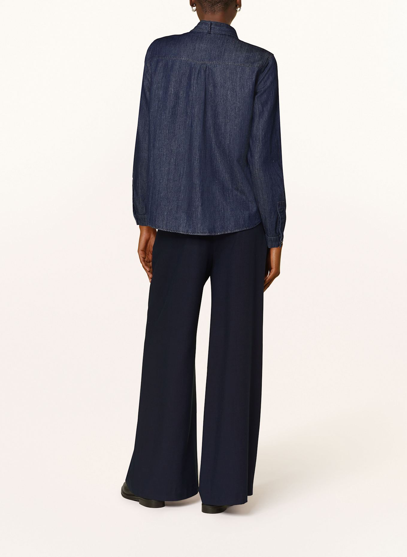 MORE & MORE Jeansbluse: DUNKELBLAU