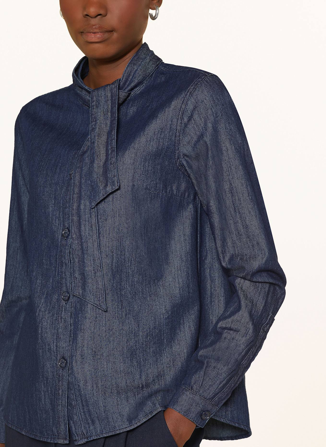 MORE & MORE Jeansbluse: DUNKELBLAU