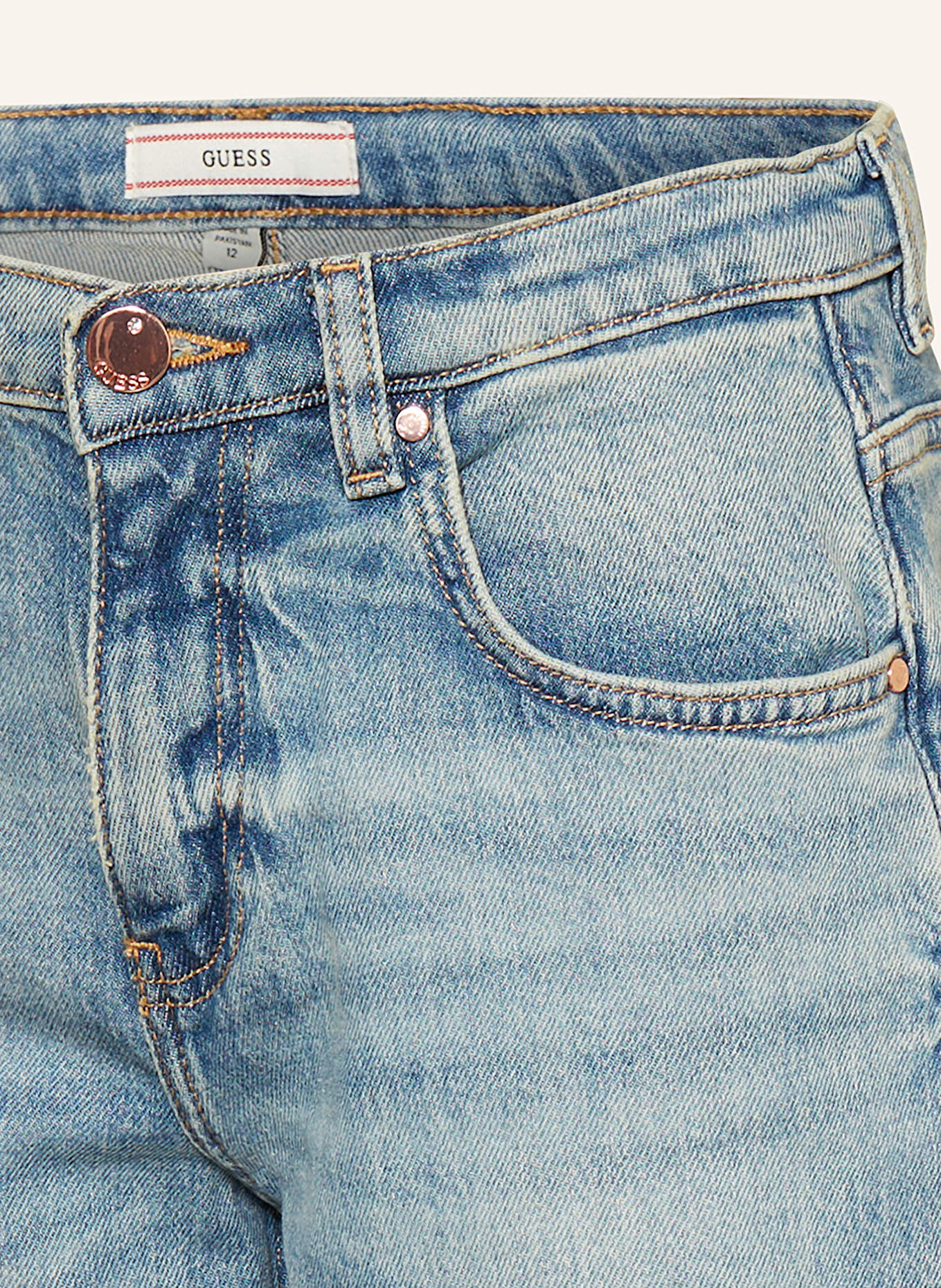 GUESS Jeansy straight: EENW GREEN OVERDYE WAS