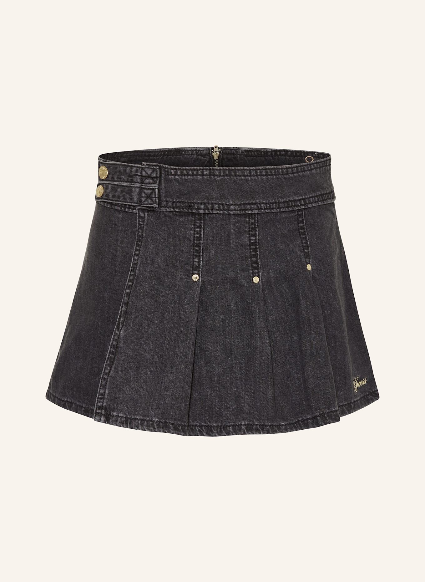 GUESS Džínové šortky v zavinovacím vzhledu: ČERNÁ