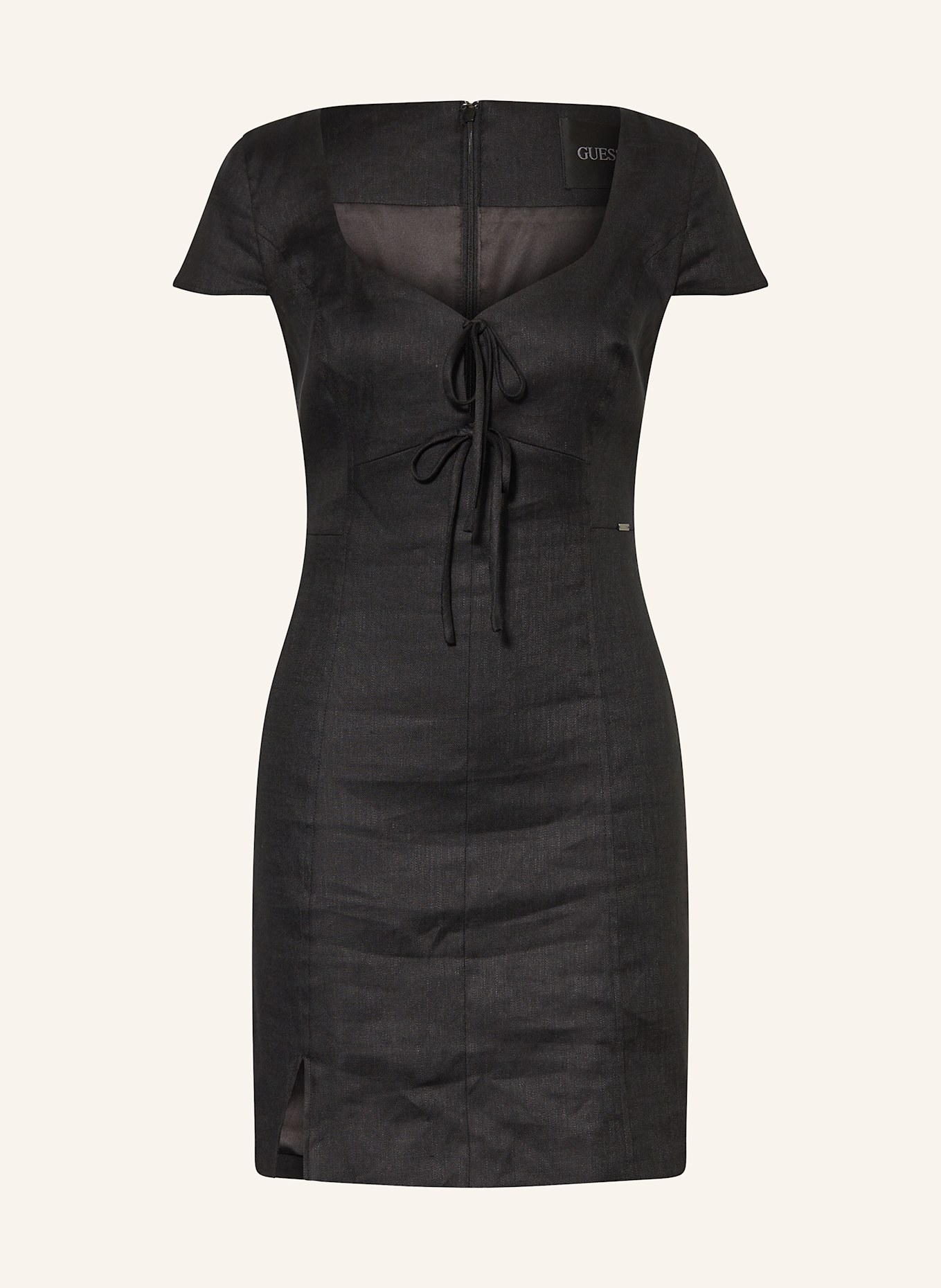 GUESS Kleid ISABEAU mit Leinen: SCHWARZ