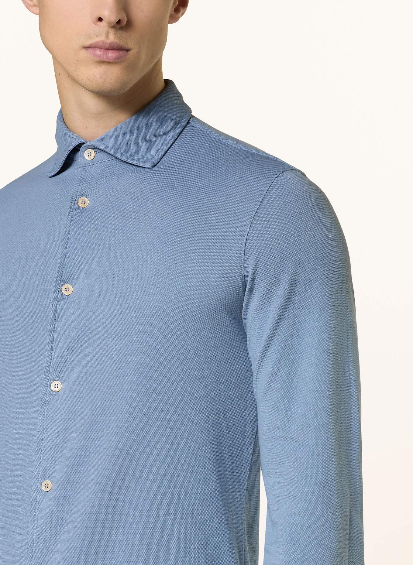 FEDELI Piké košile Custom Fit: TMAVĚ MODRÁ