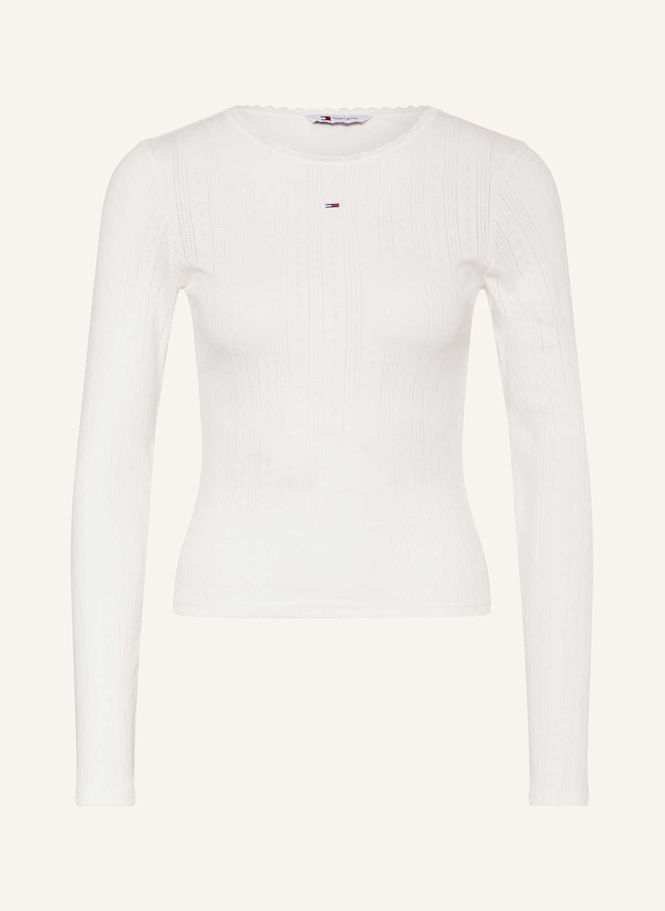 TOMMY JEANS Long sleeve shirt with lace: ECRU