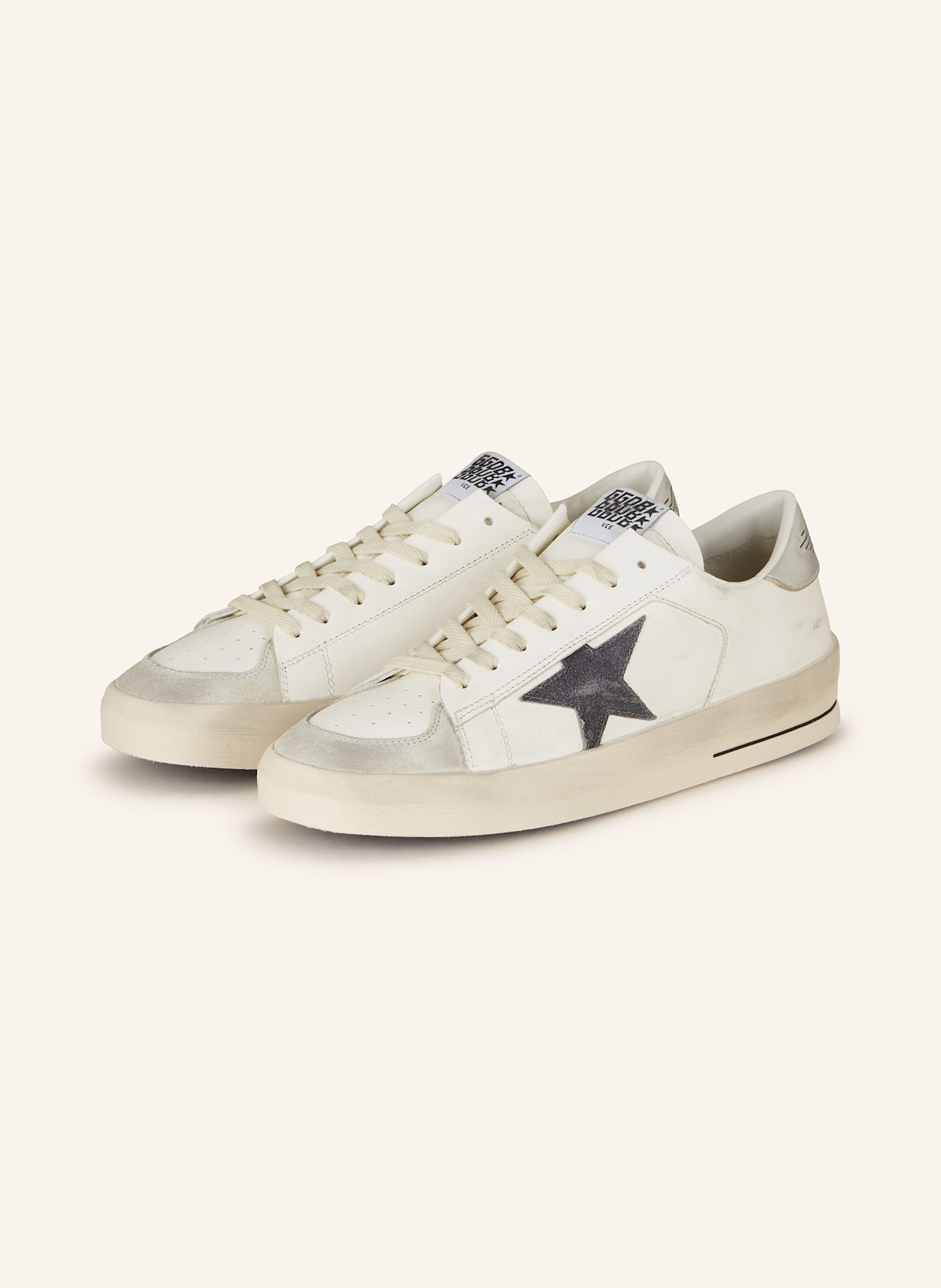 GOLDEN GOOSE Sneaker STARDAN: WEISS / GRAU