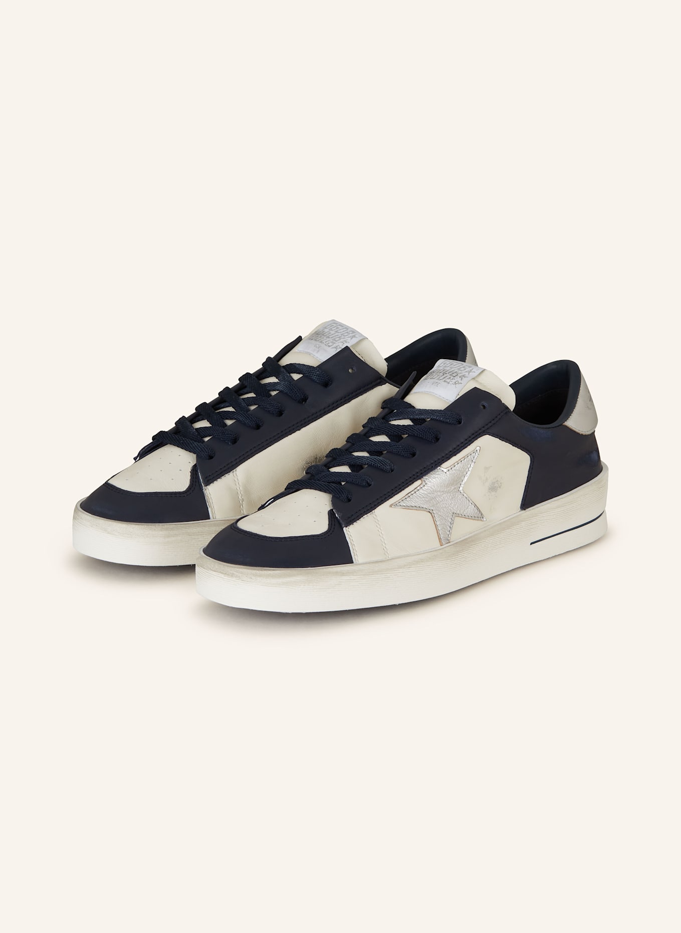 GOLDEN GOOSE Sneaker STARDAN: CREME/ SCHWARZ