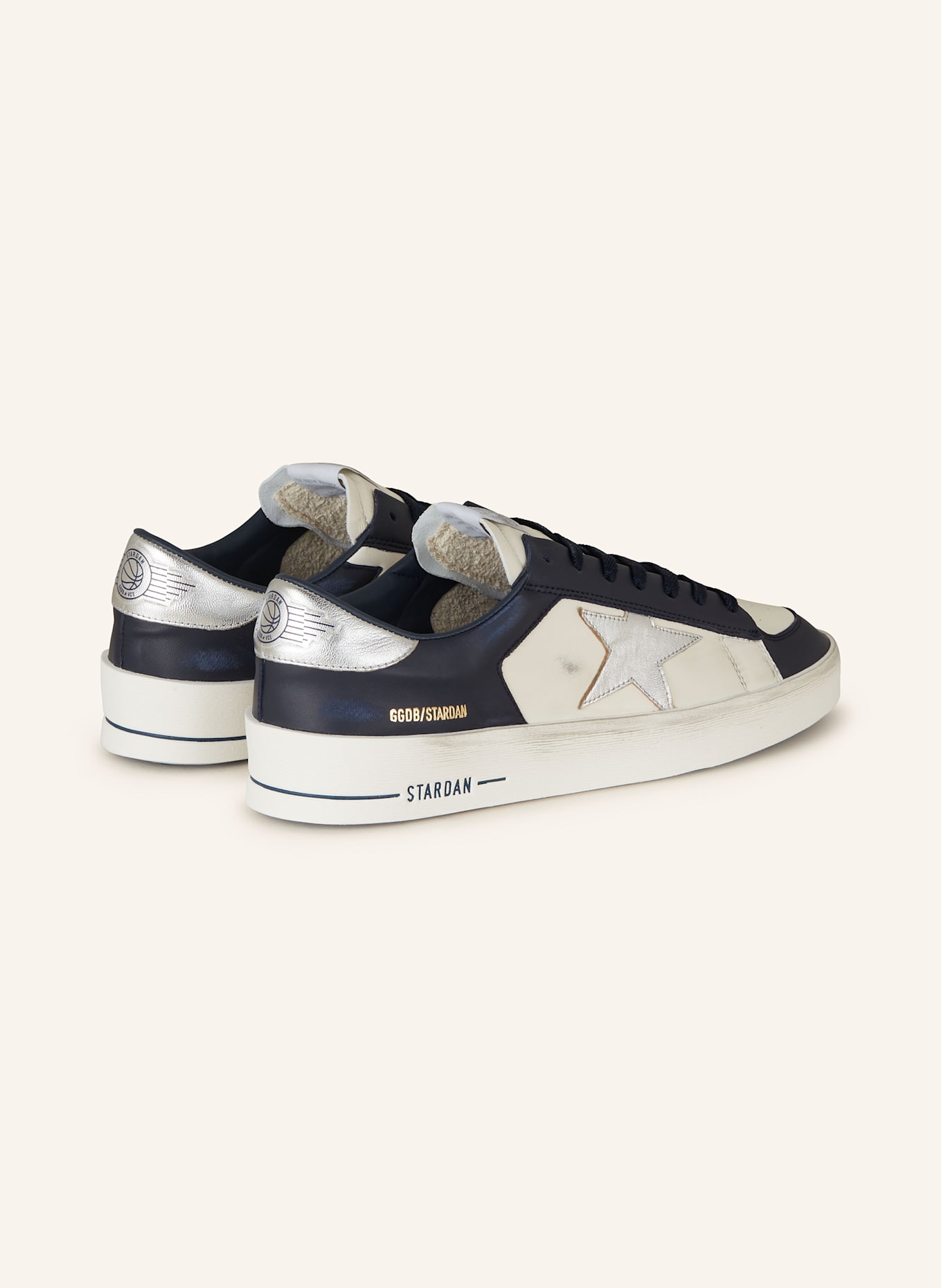 GOLDEN GOOSE Sneaker STARDAN: CREME/ SCHWARZ