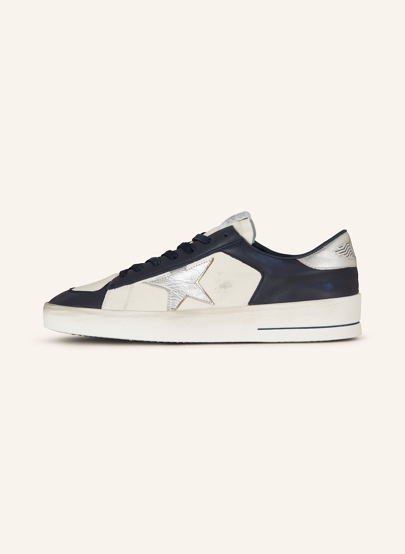 GOLDEN GOOSE Sneaker STARDAN: CREME/ SCHWARZ