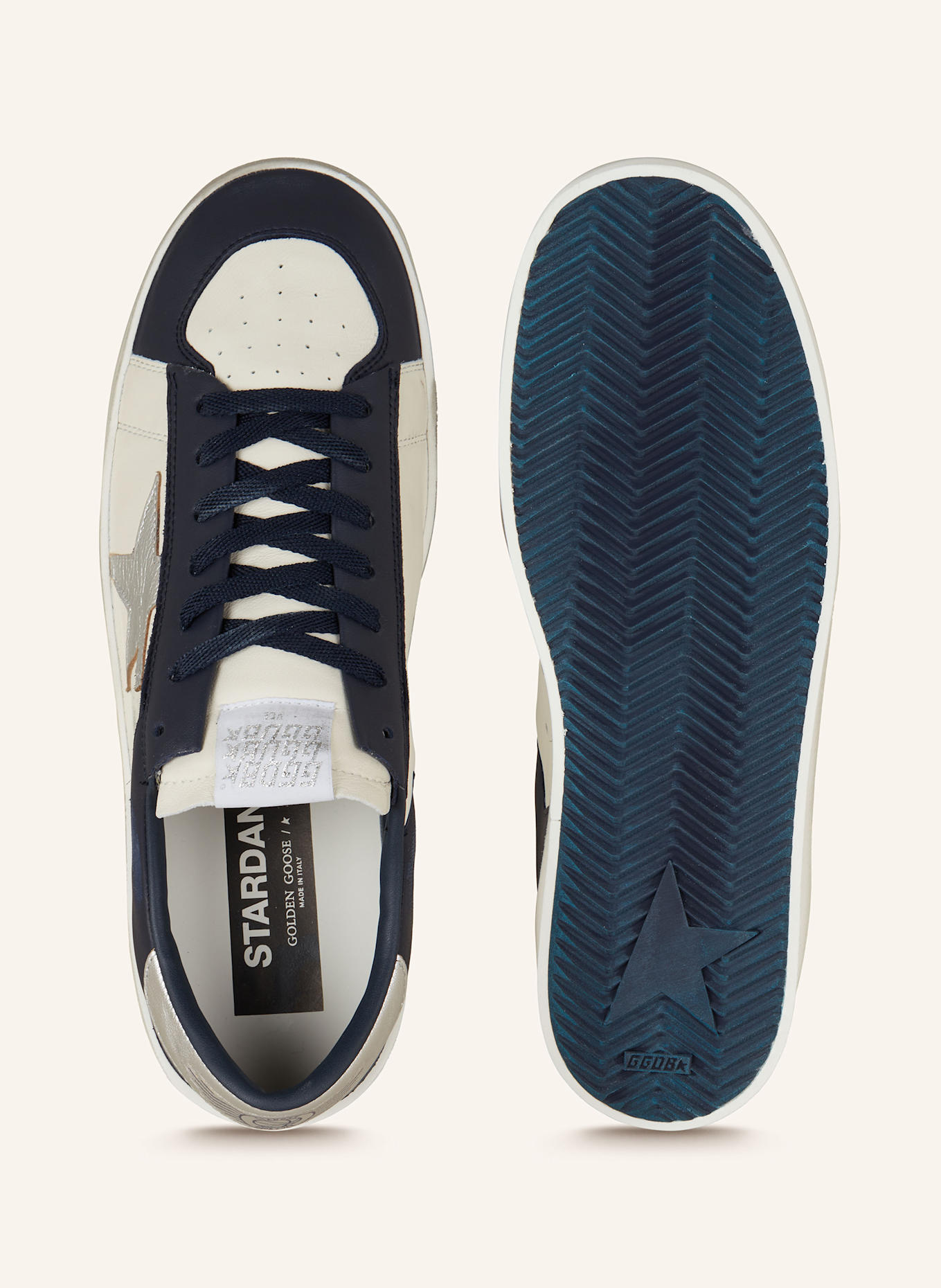 GOLDEN GOOSE Sneaker STARDAN: CREME/ SCHWARZ