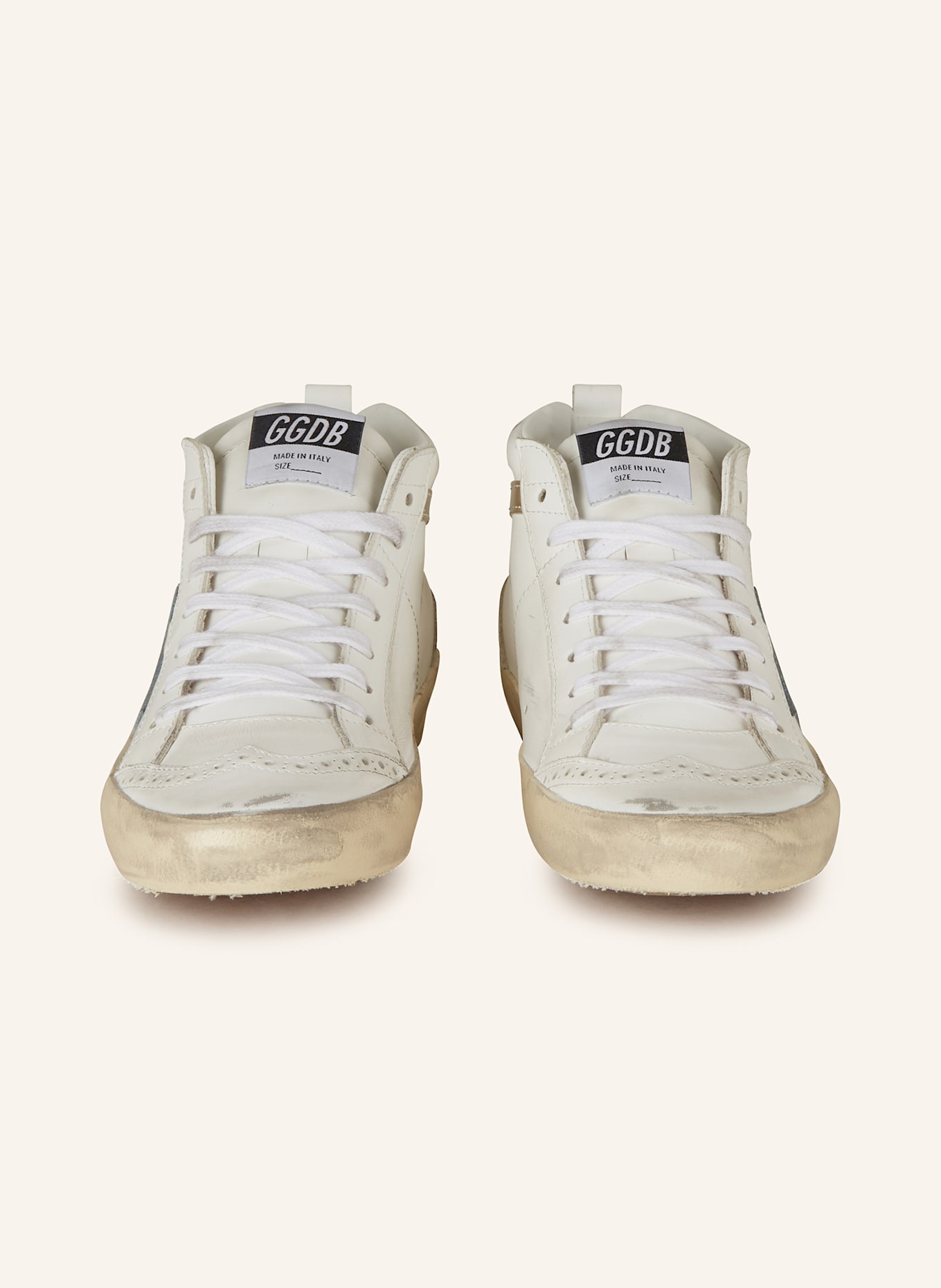 GOLDEN GOOSE Sneaker MID STAR in weiss blau