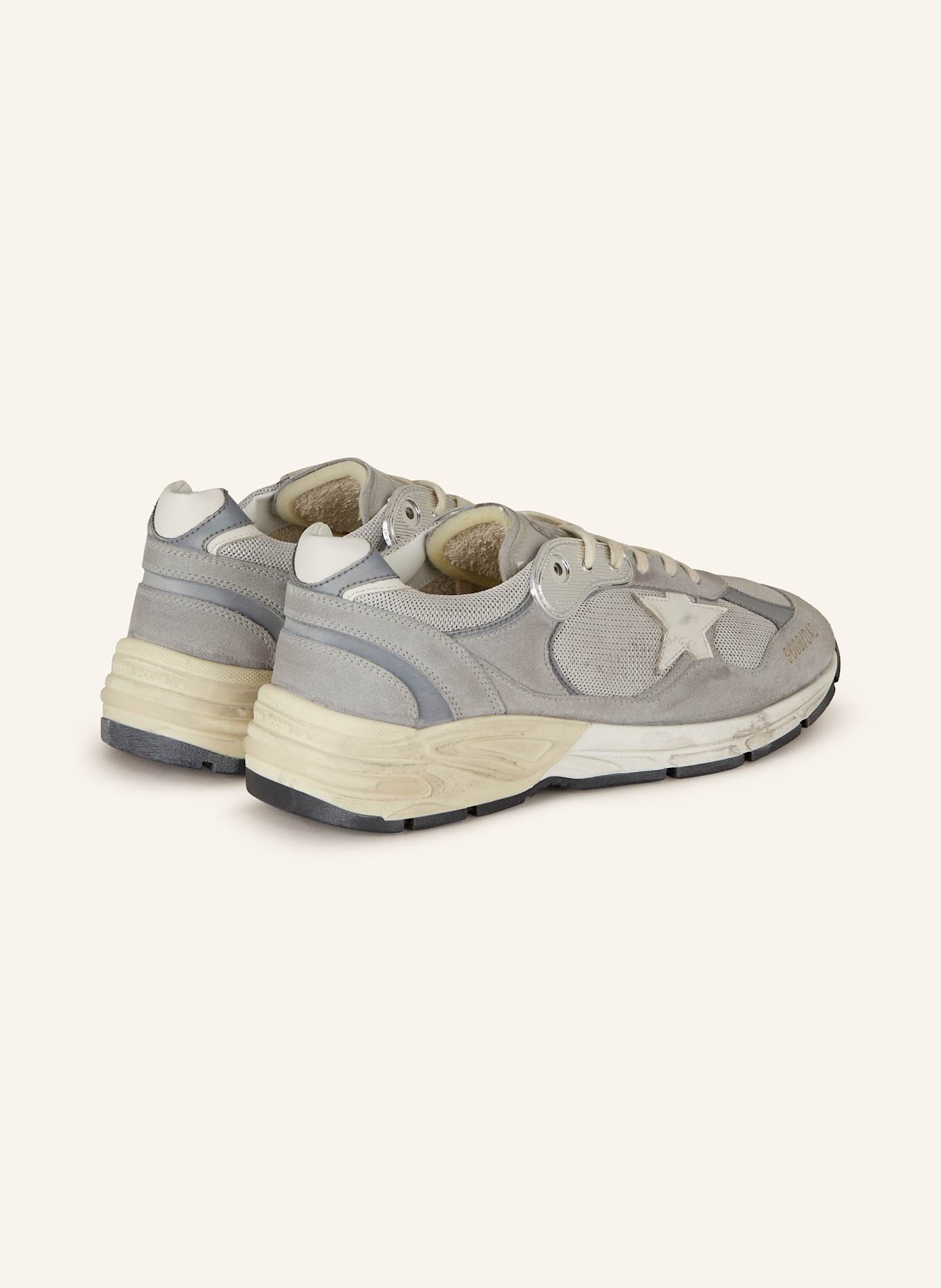 GOLDEN GOOSE Sneaker RUNNING DAD: GRAU/ SILBER/ WEISS