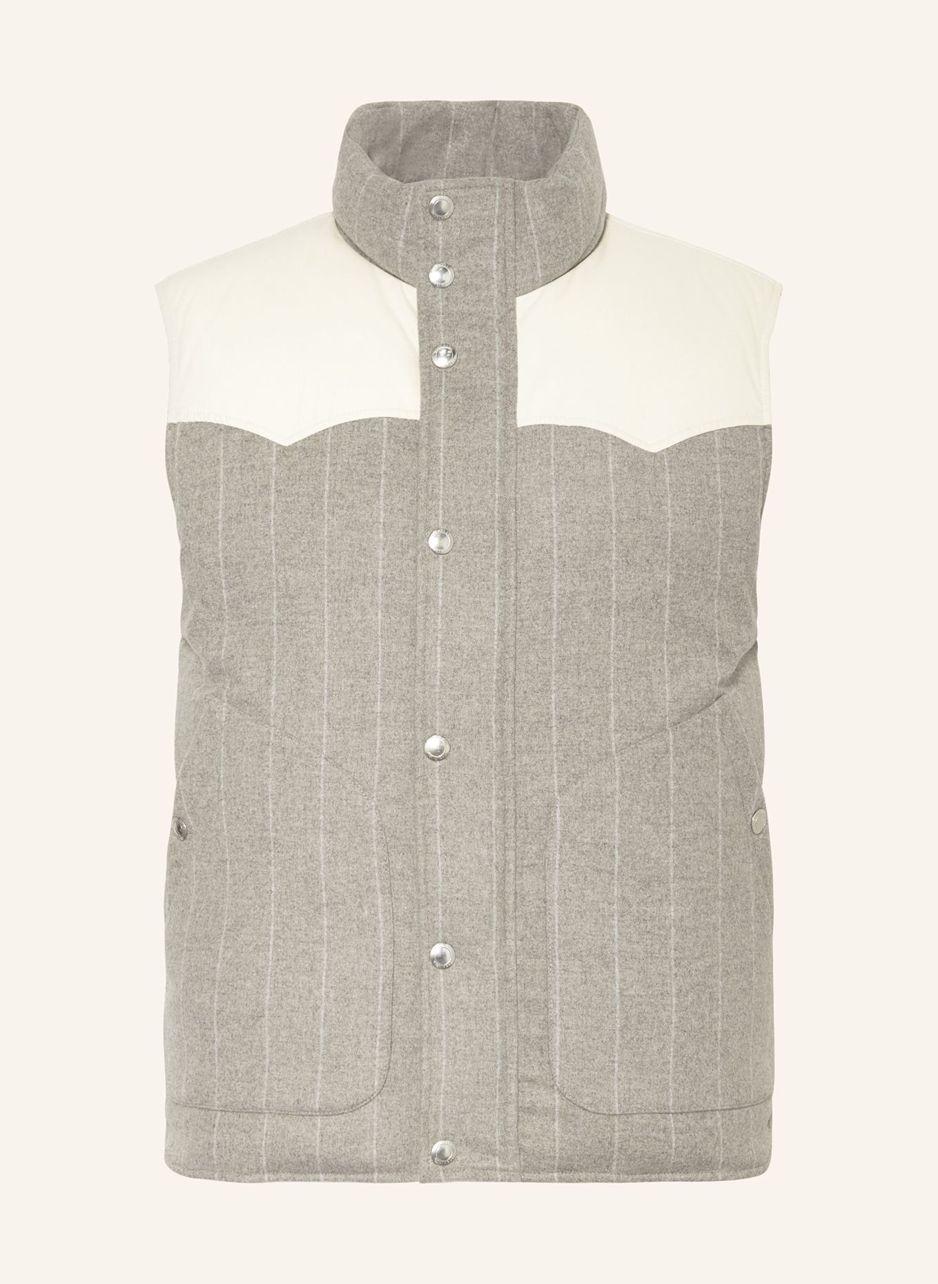 BRUNELLO CUCINELLI Down vest in mixed materials: GRAY