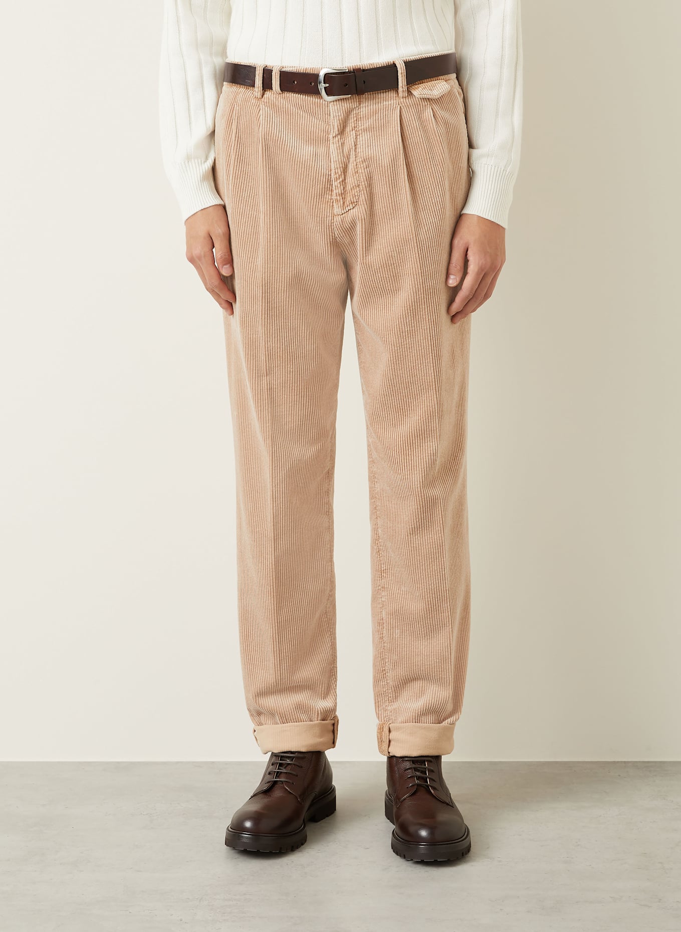BRUNELLO CUCINELLI Corduroy trousers leisure fit in light brown