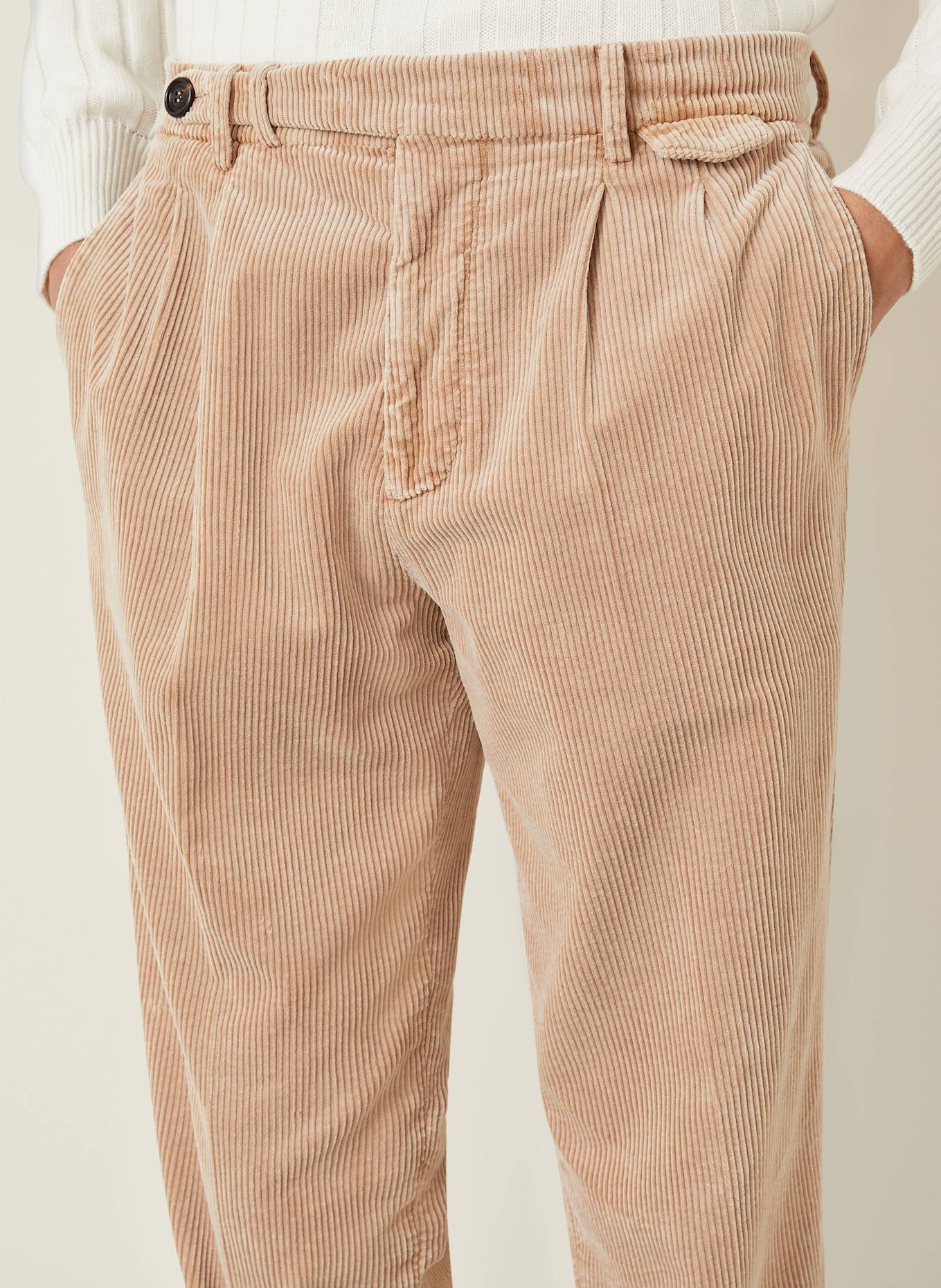 BRUNELLO CUCINELLI Corduroy trousers leisure fit in light brown