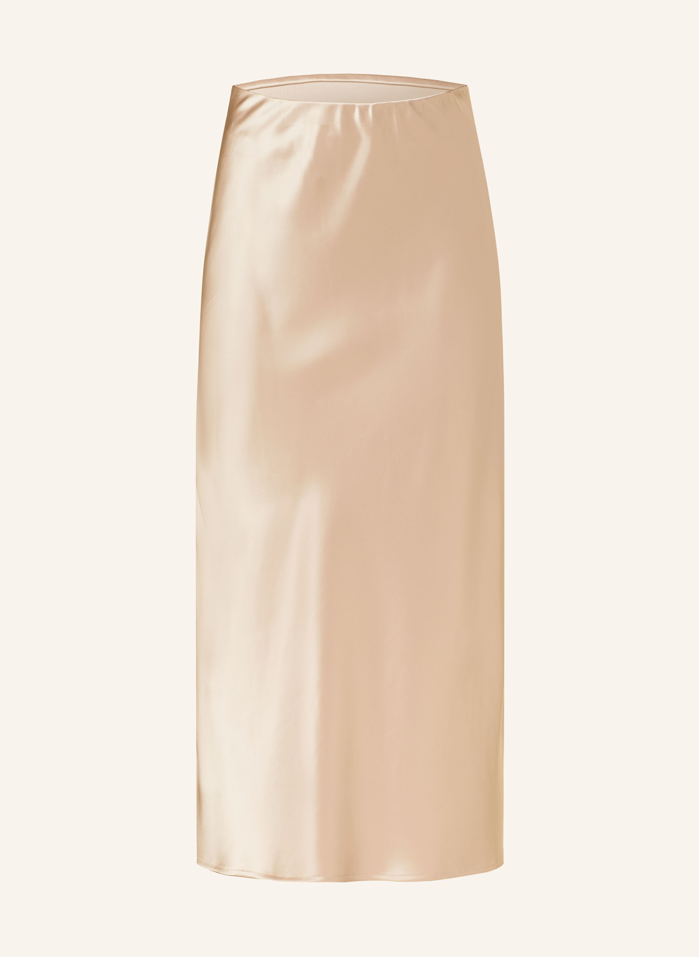 Satin midi skirt beige discount