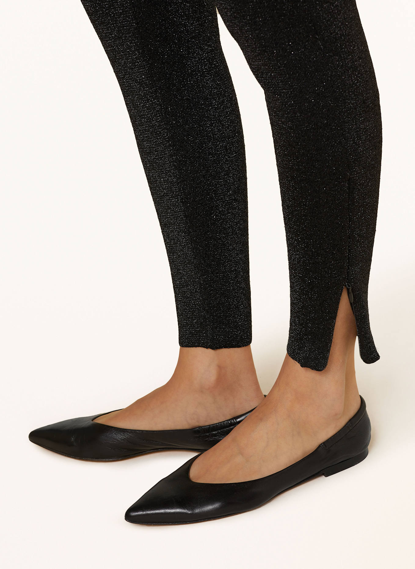 MALINA MELLA leggings with glitter thread: BLACK