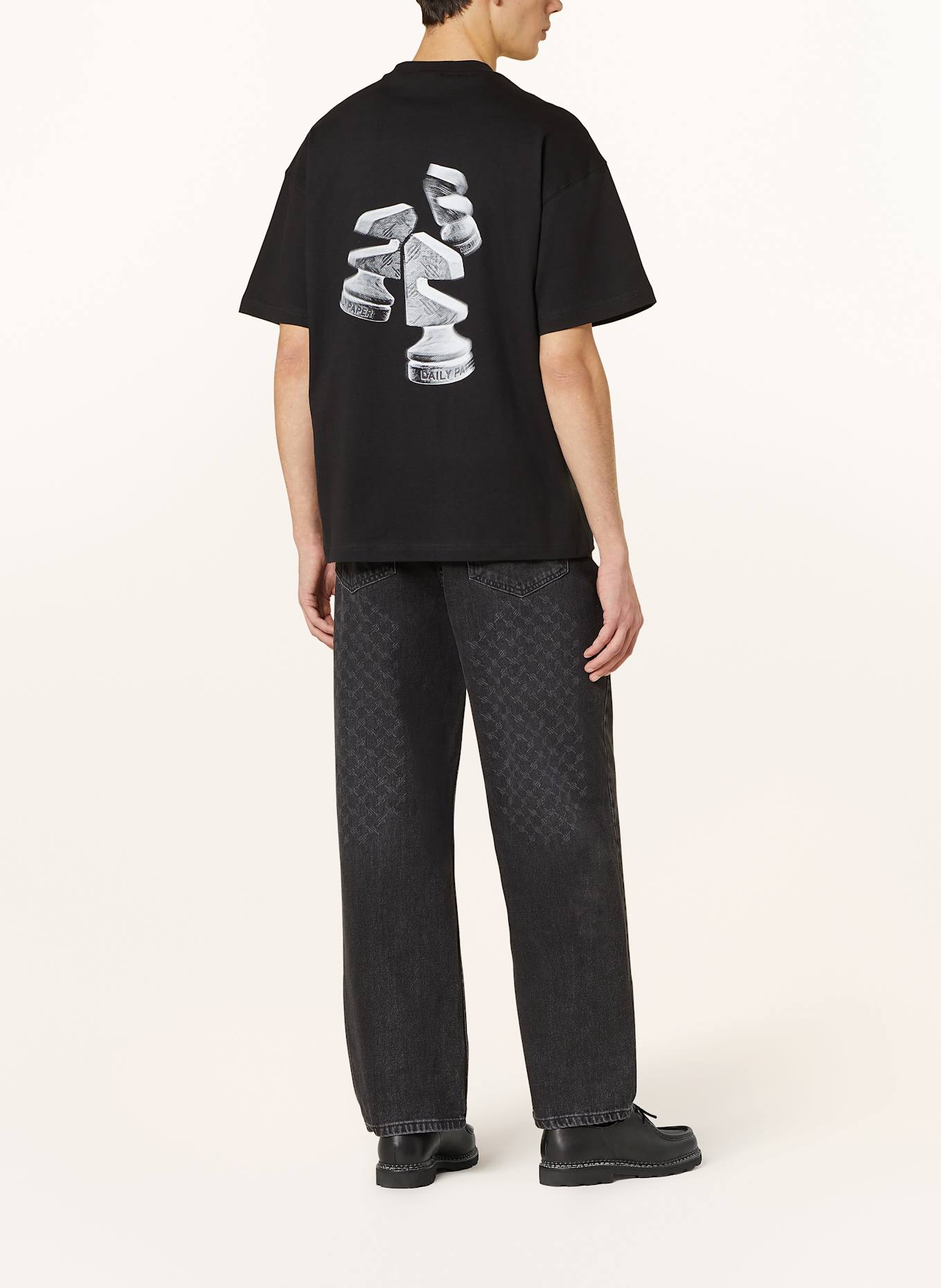 DAILY PAPER Tričko OVERLOOKED: ČERNÁ