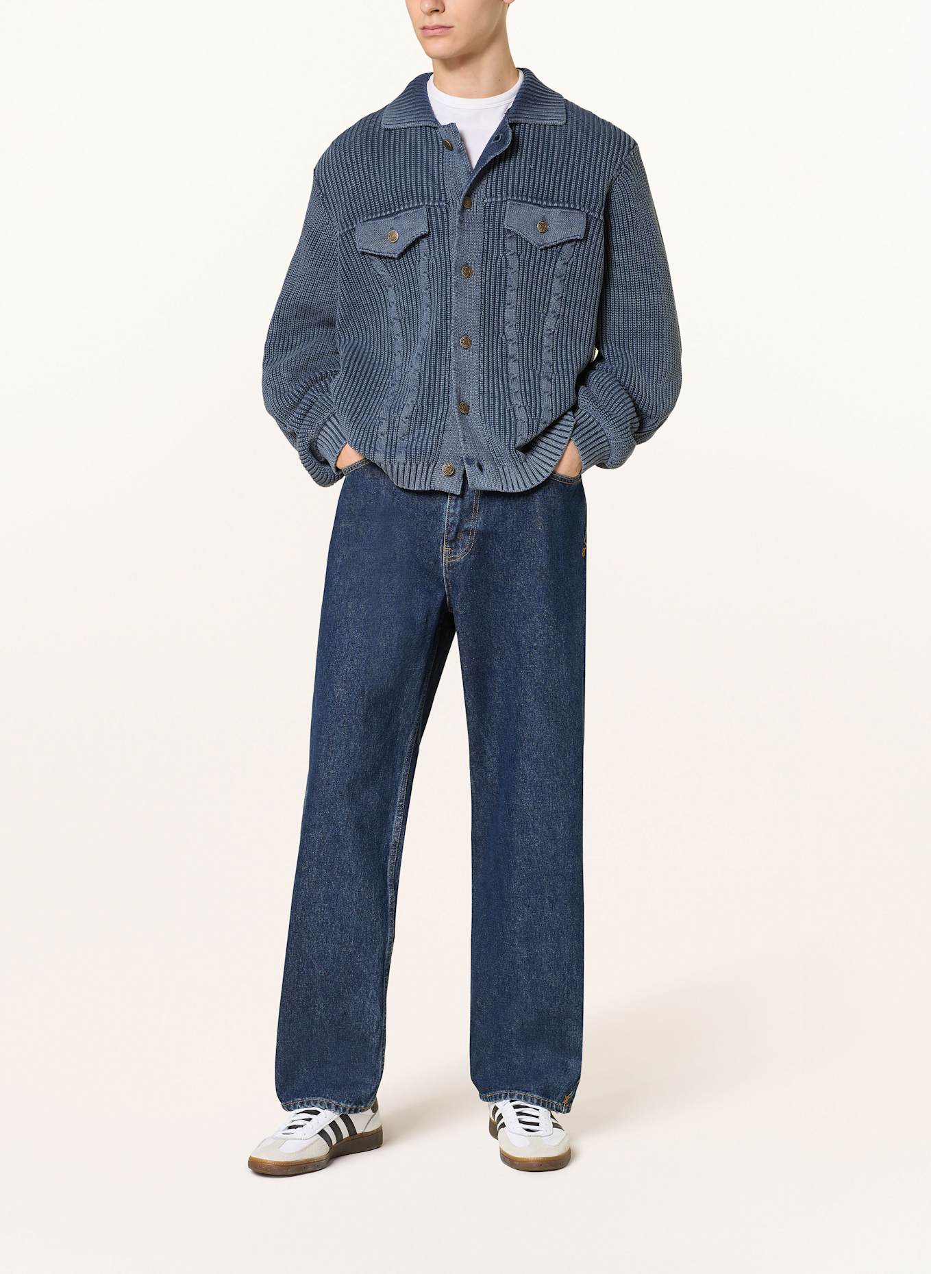 DAILY PAPER Kardigan TANO: GRANATOWY