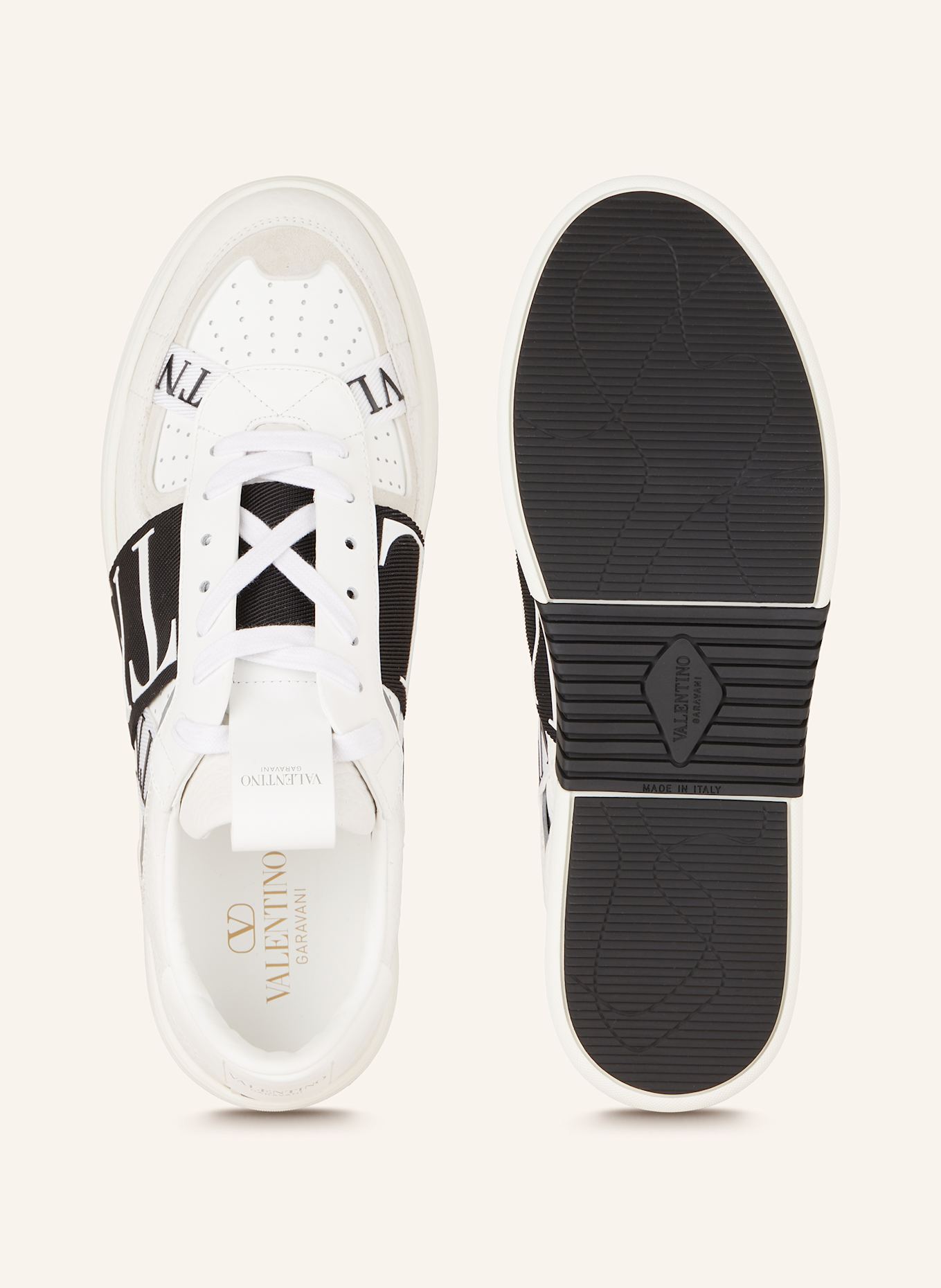 VALENTINO GARAVANI Sneaker VL7N: WEISS / SCHWARZ / HELLGRAU