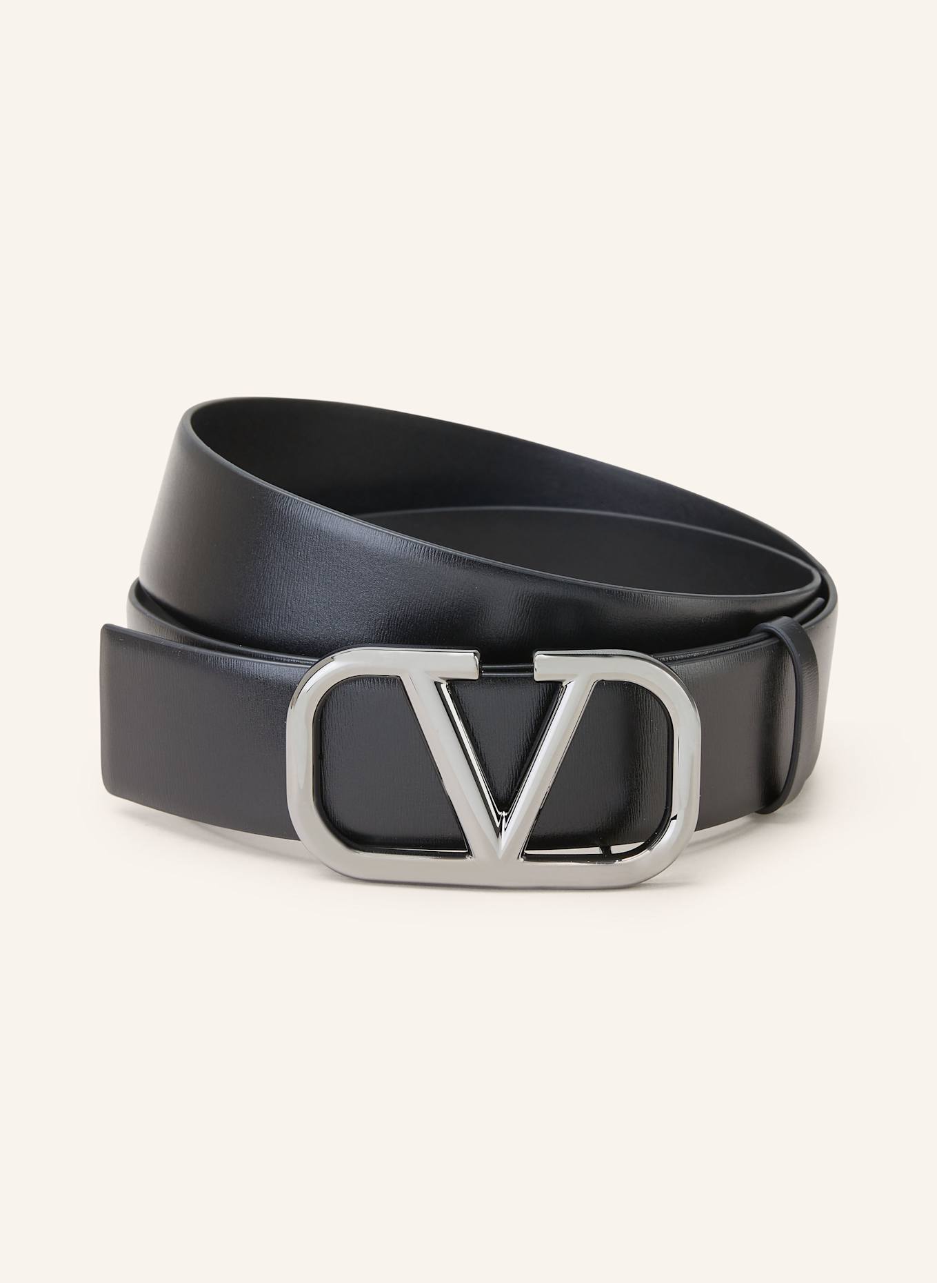 VALENTINO GARAVANI Leather belt VLOGO SIGNATURE in black