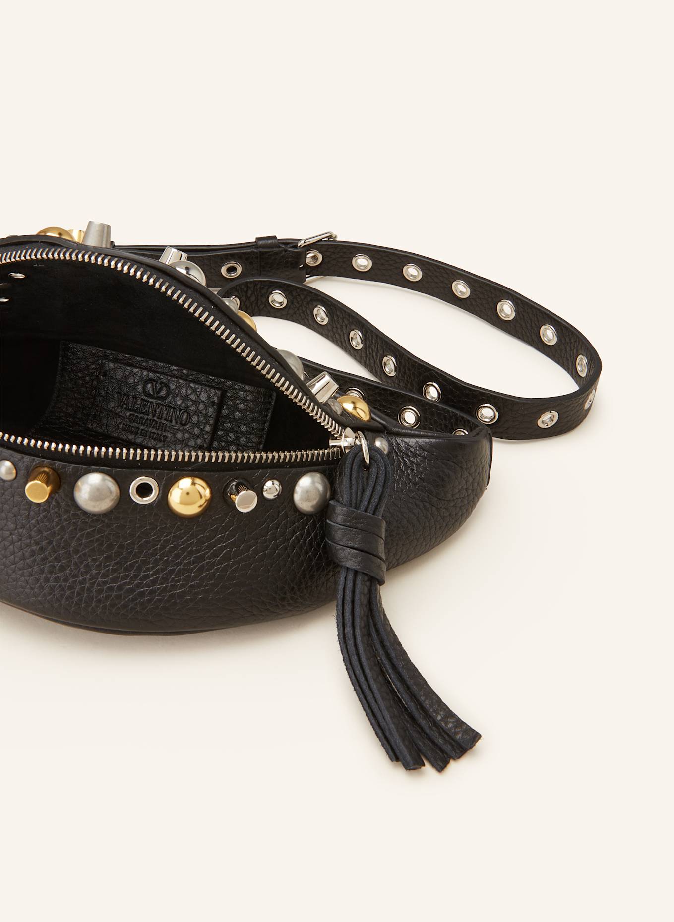 Black and silver belt bag cheap