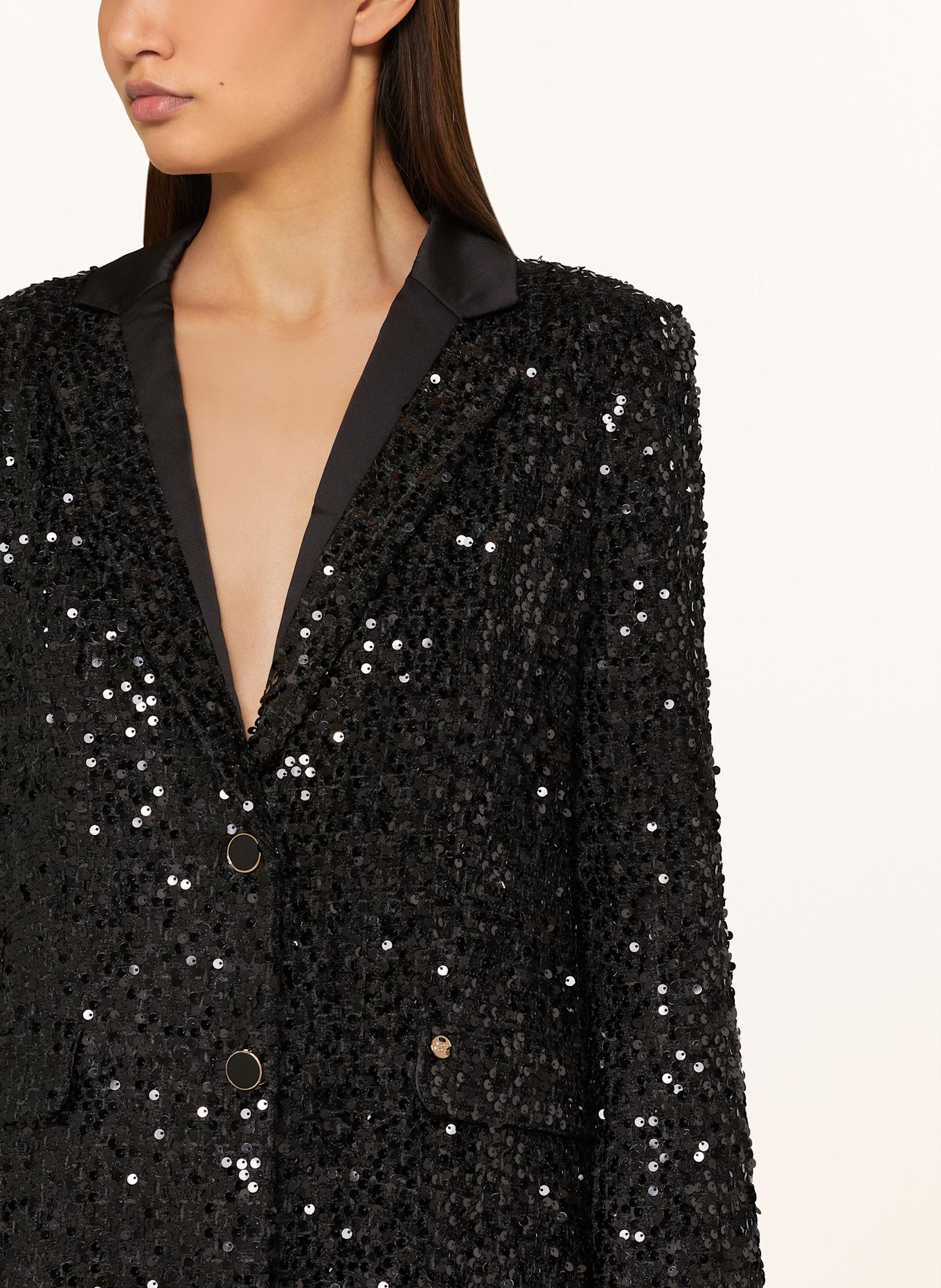 MOS MOSH Bouclé-Blazer MMCARYS mit Pailletten: SCHWARZ