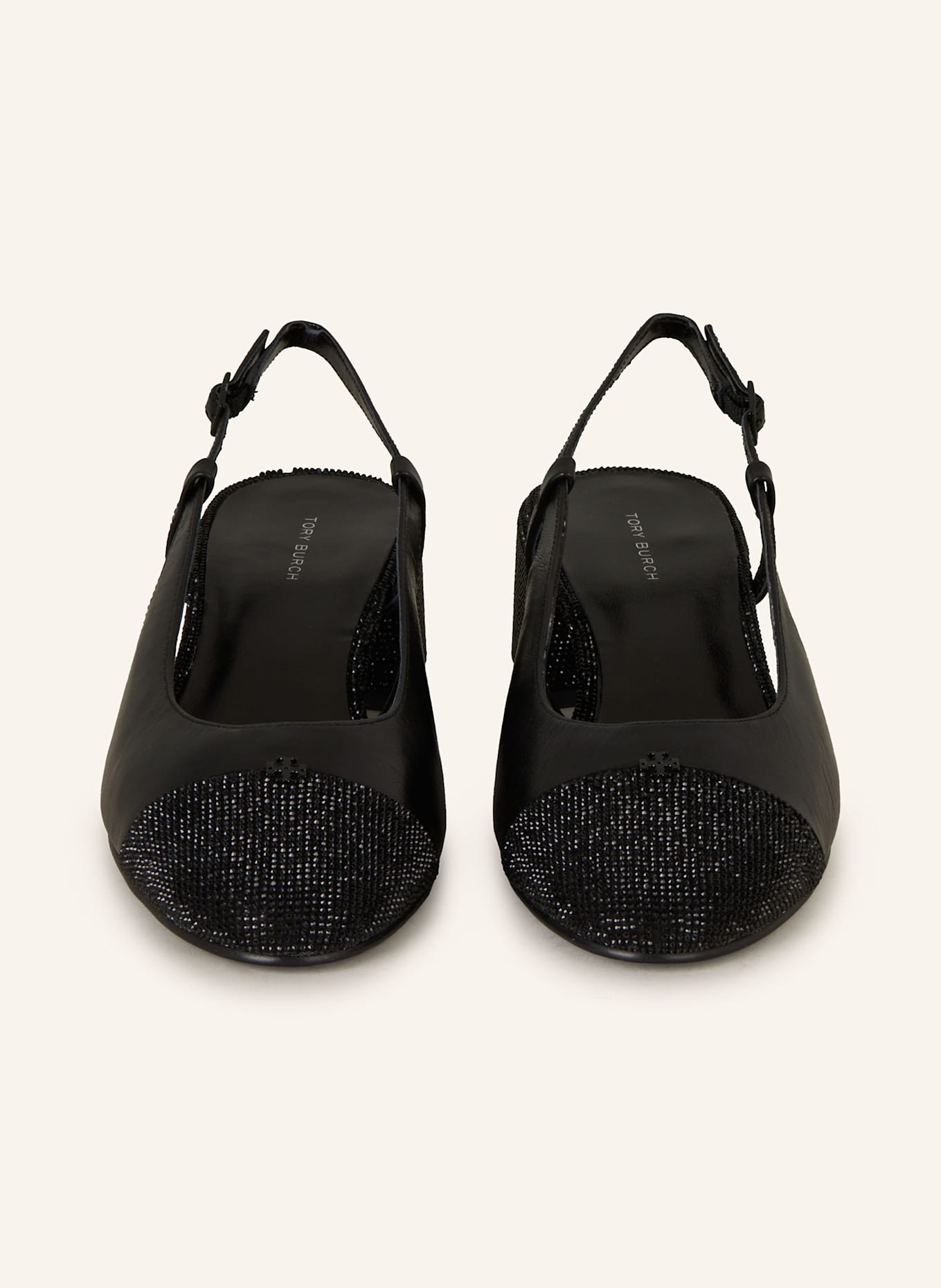 TORY BURCH Slingpumps mit Schmucksteinen: SCHWARZ
