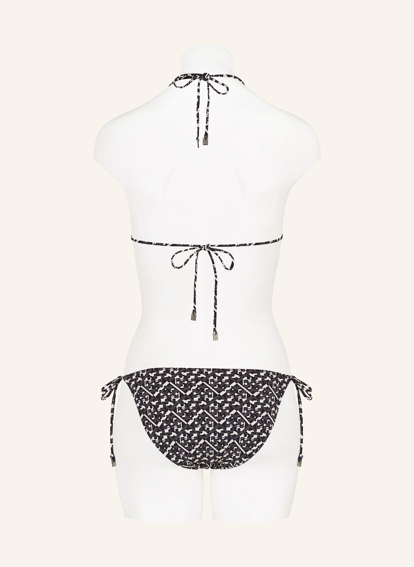 TORY BURCH Triangel-Bikini-Top: SCHWARZ / WEISS / GRAU